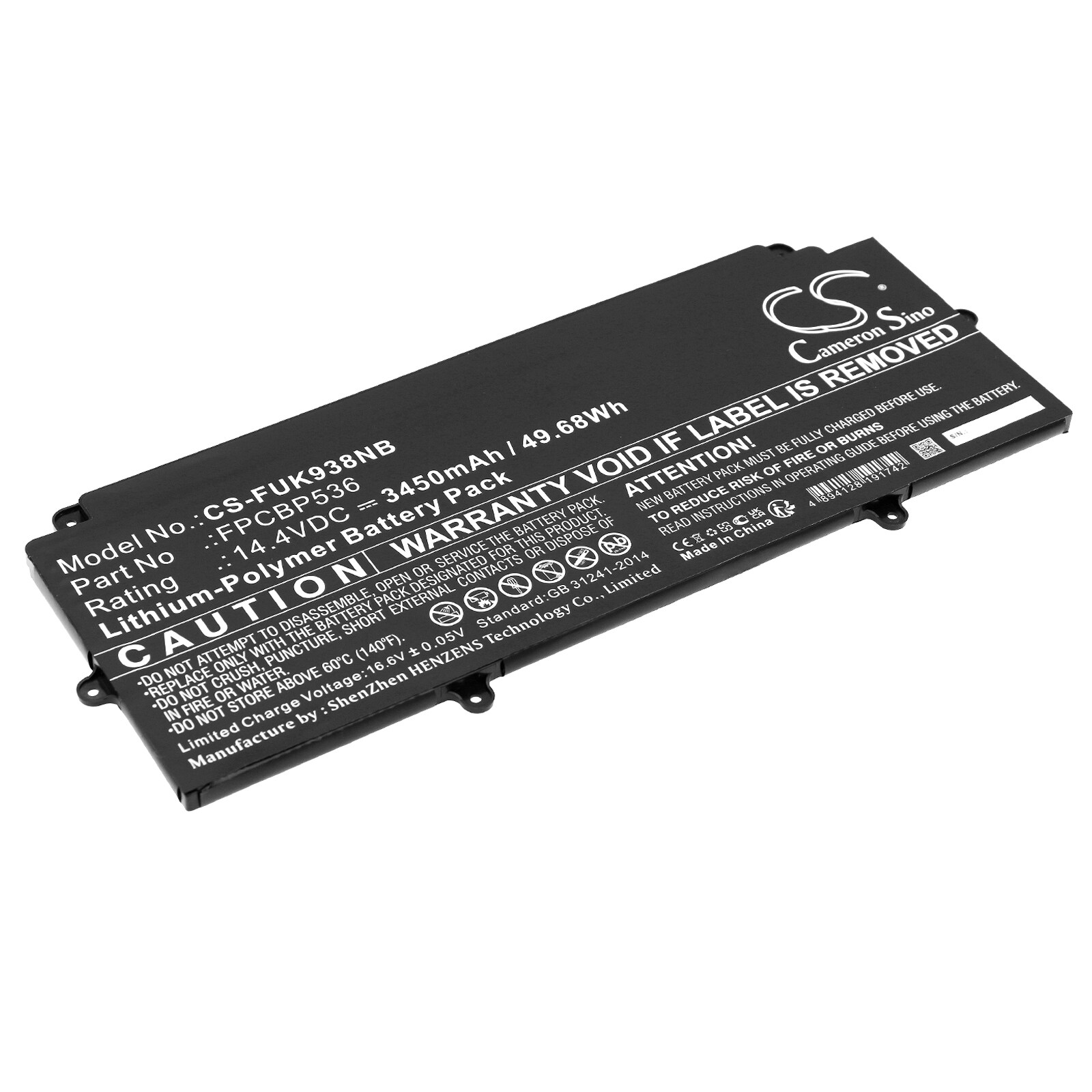 Batteri til bærbar PC for Fujitsu LifeBook U937, LifeBook U938 og andre.