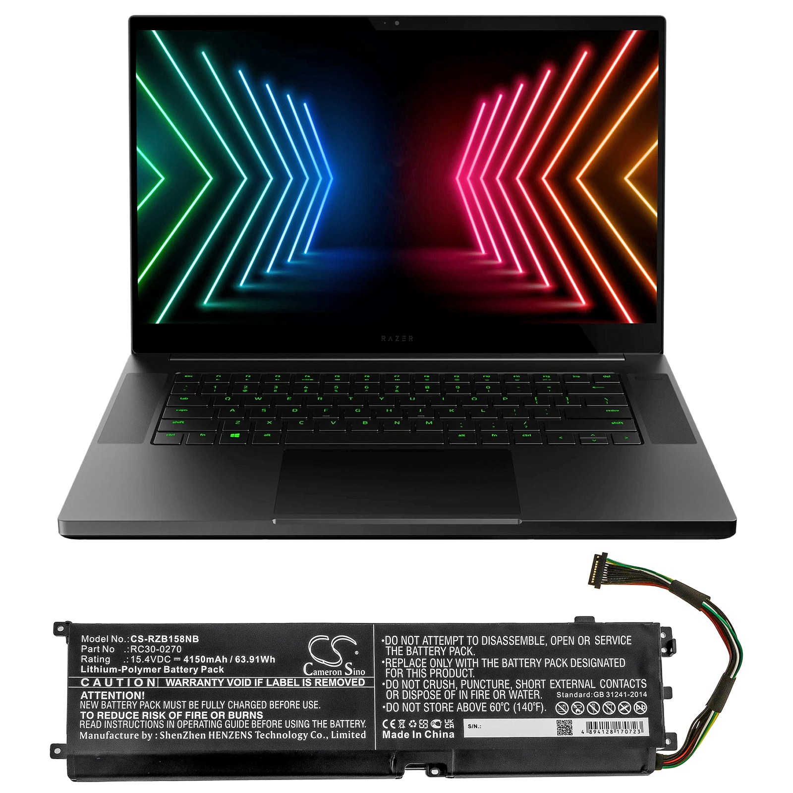 Batteri til bærbar PC for Razer Blade 15 Base og andre