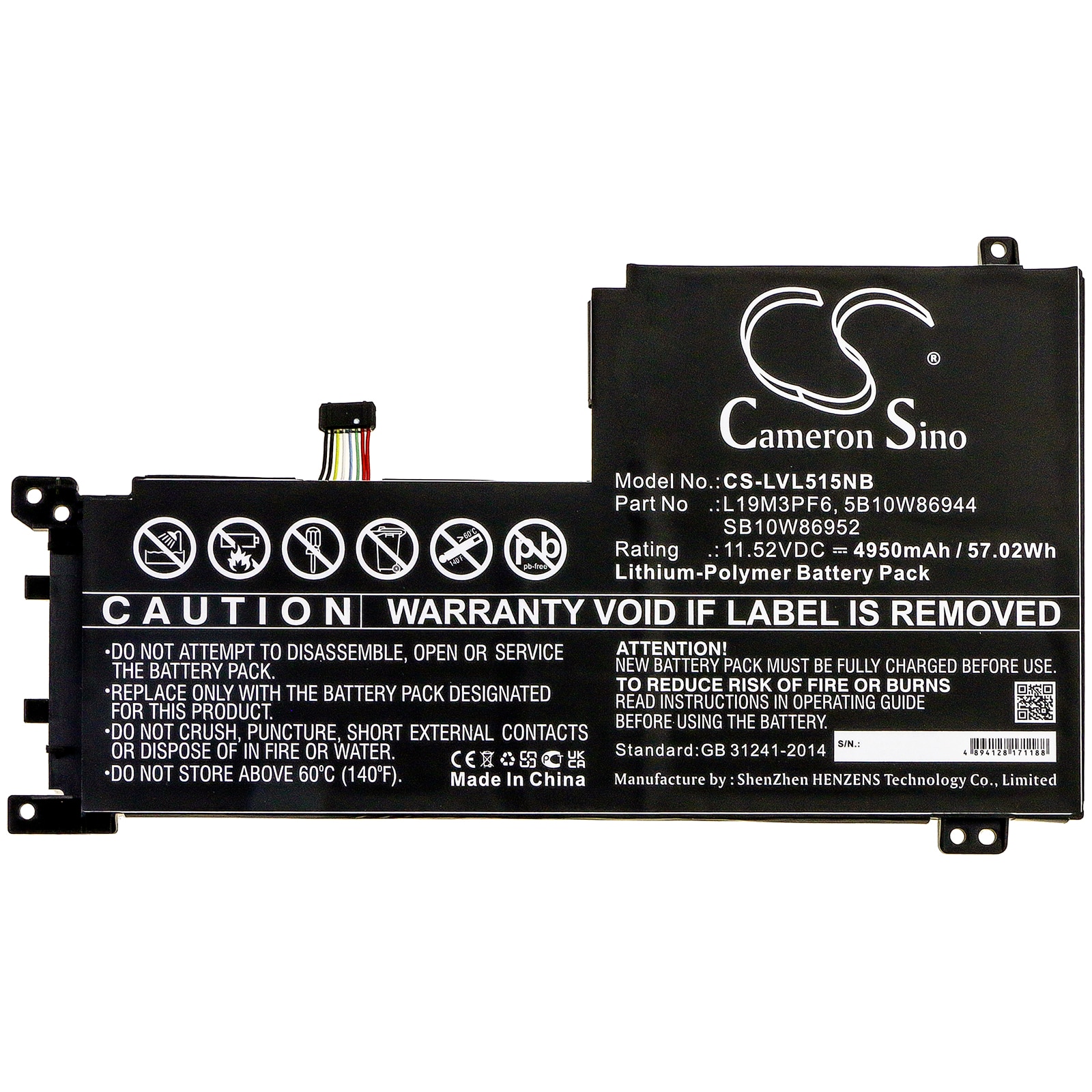 Batteri til bærbar PC for Lenovo IdeaPad 5-15IIL05 81YK003VMZ og andre.