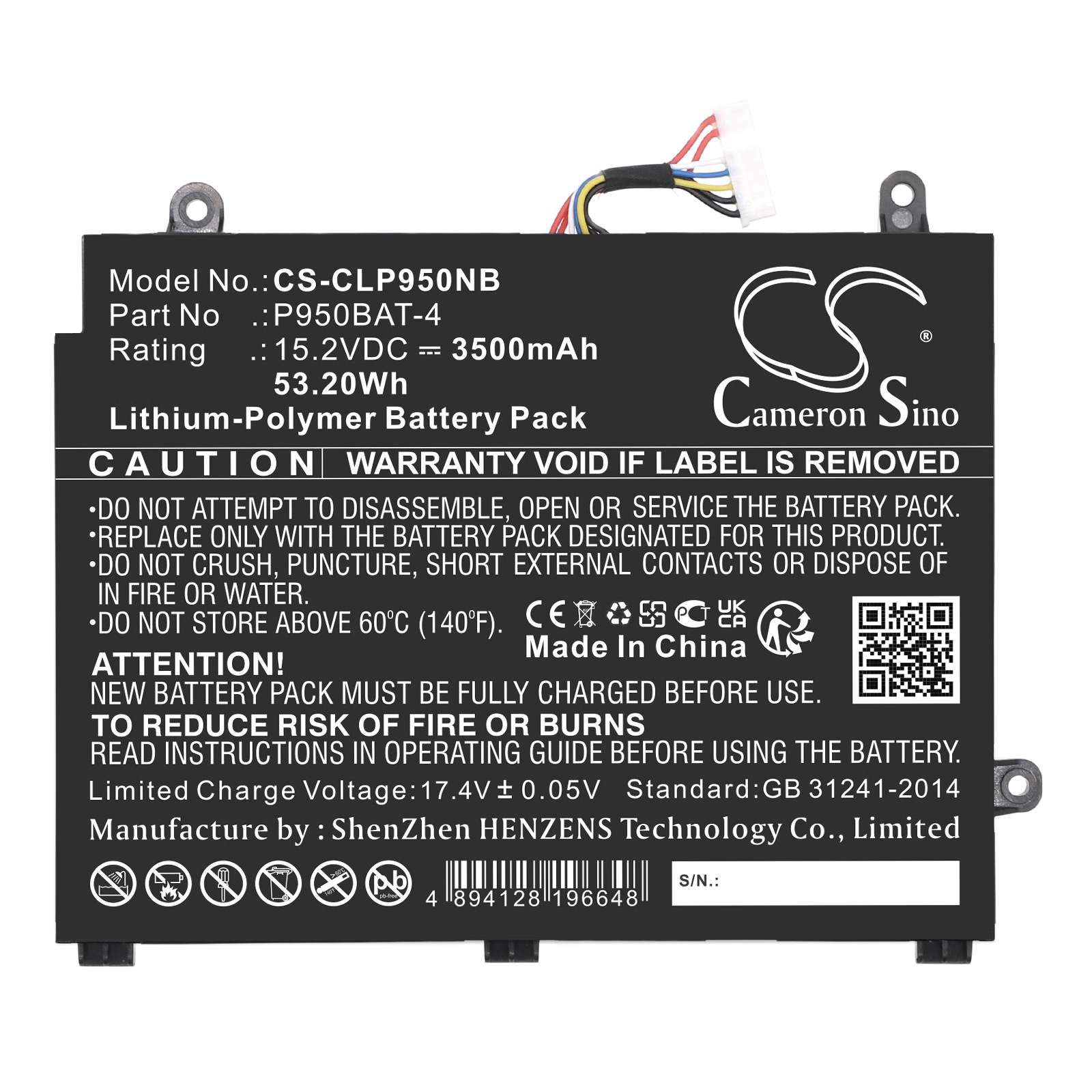 Batteri til bærbar PC for Schenker Technologies Key 15, Key 15