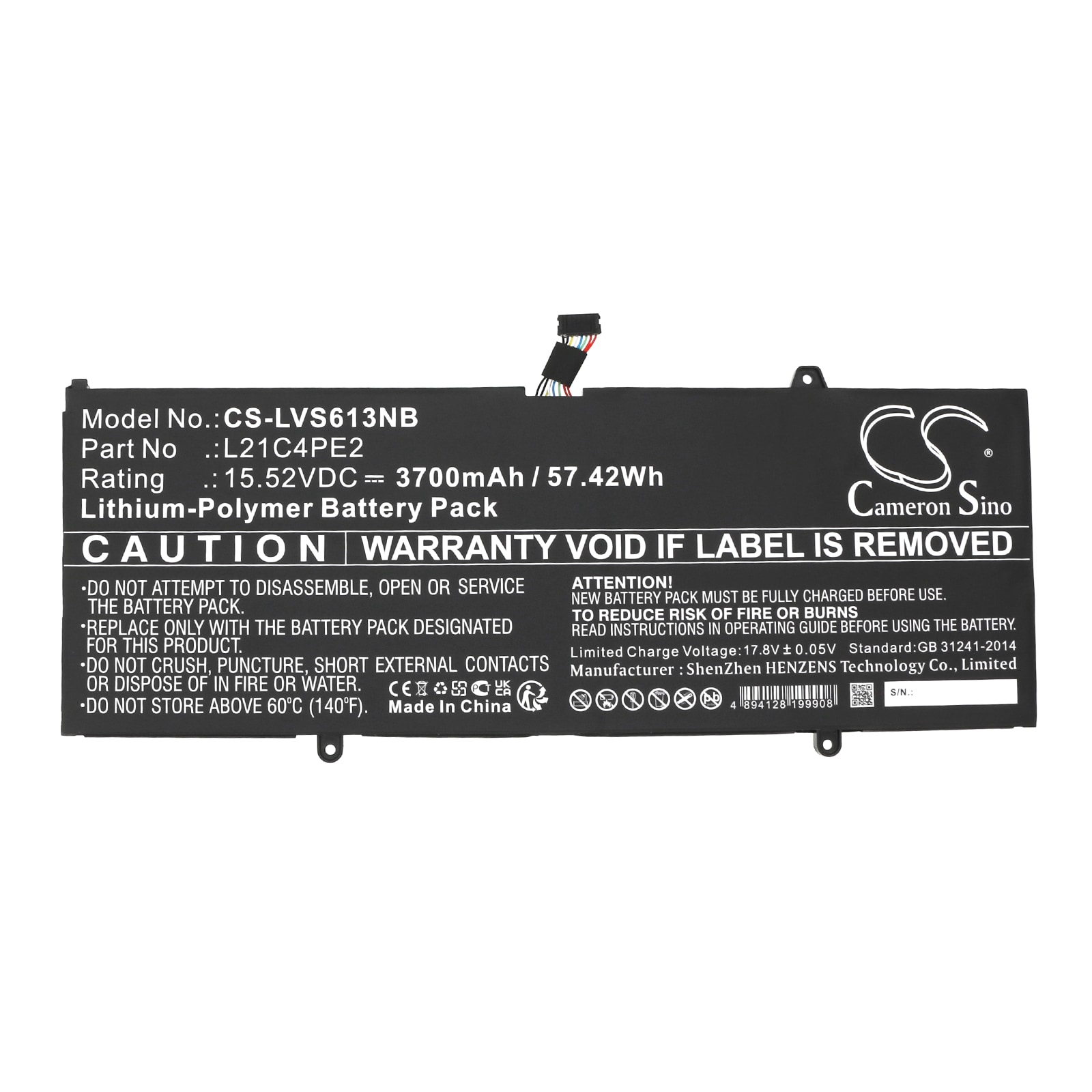Batteri til bærbar PC for Lenovo Yoga 6 13ALC7 82UD006HKR og andre.