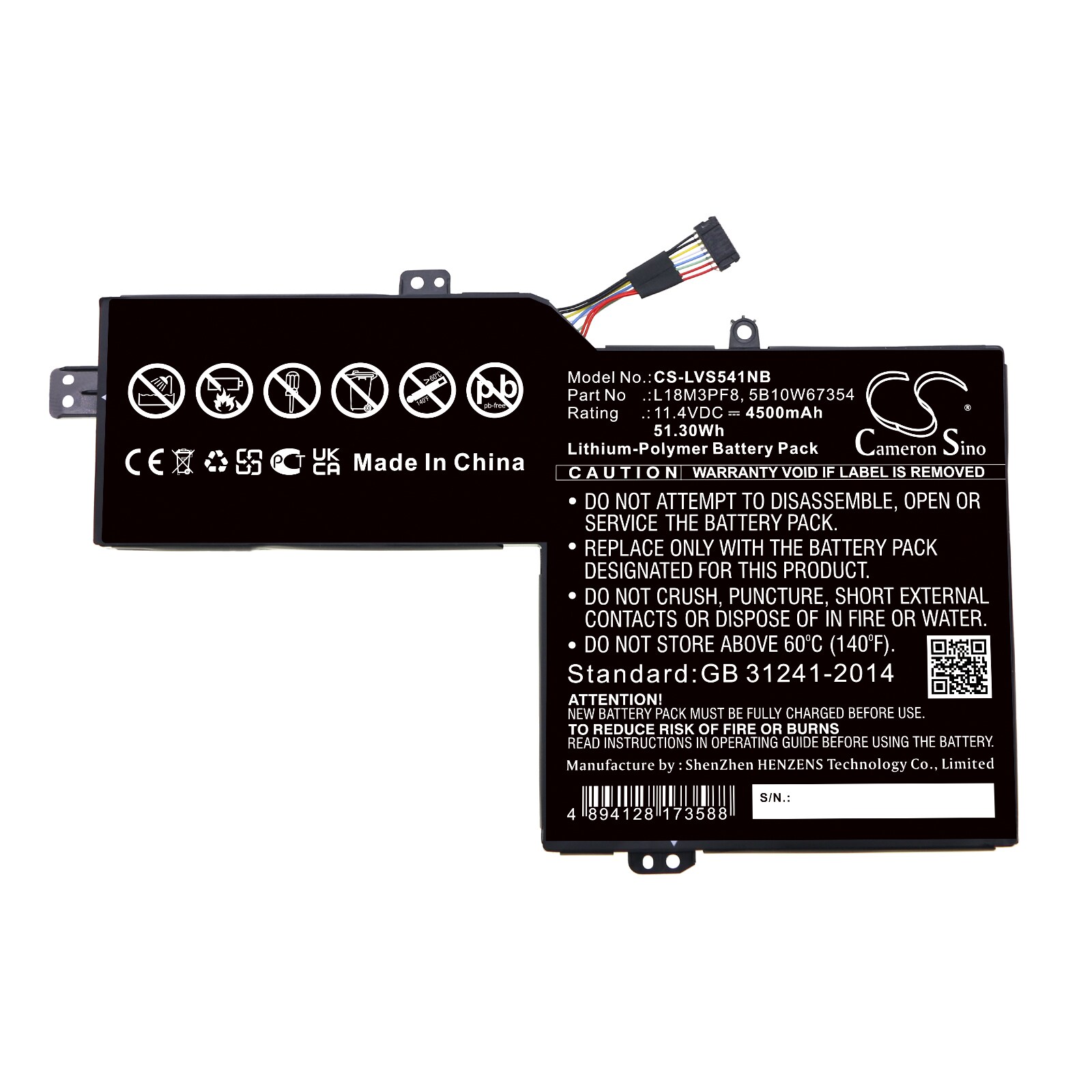 Bærbart batteri for Lenovo Ideapad S540-15iml 81ng001kau og andre.