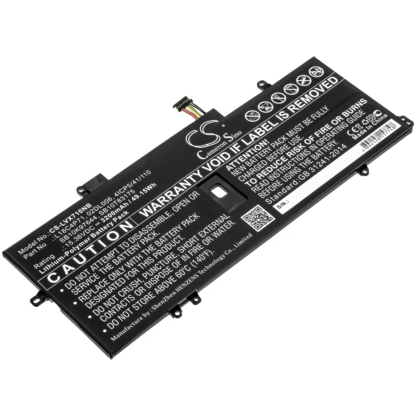 Batteri til bærbar PC for Lenovo ThinkPad X1 Carbon 2019 og andre.