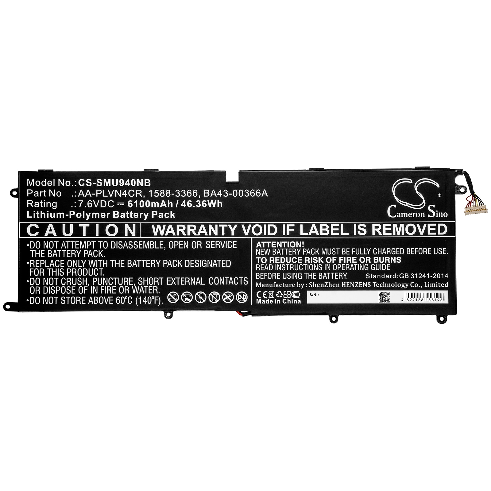 Batteri til Samsung 940X3G – 6100 mAh Lang Batteritid, Li-Polymer Originalkvalitet