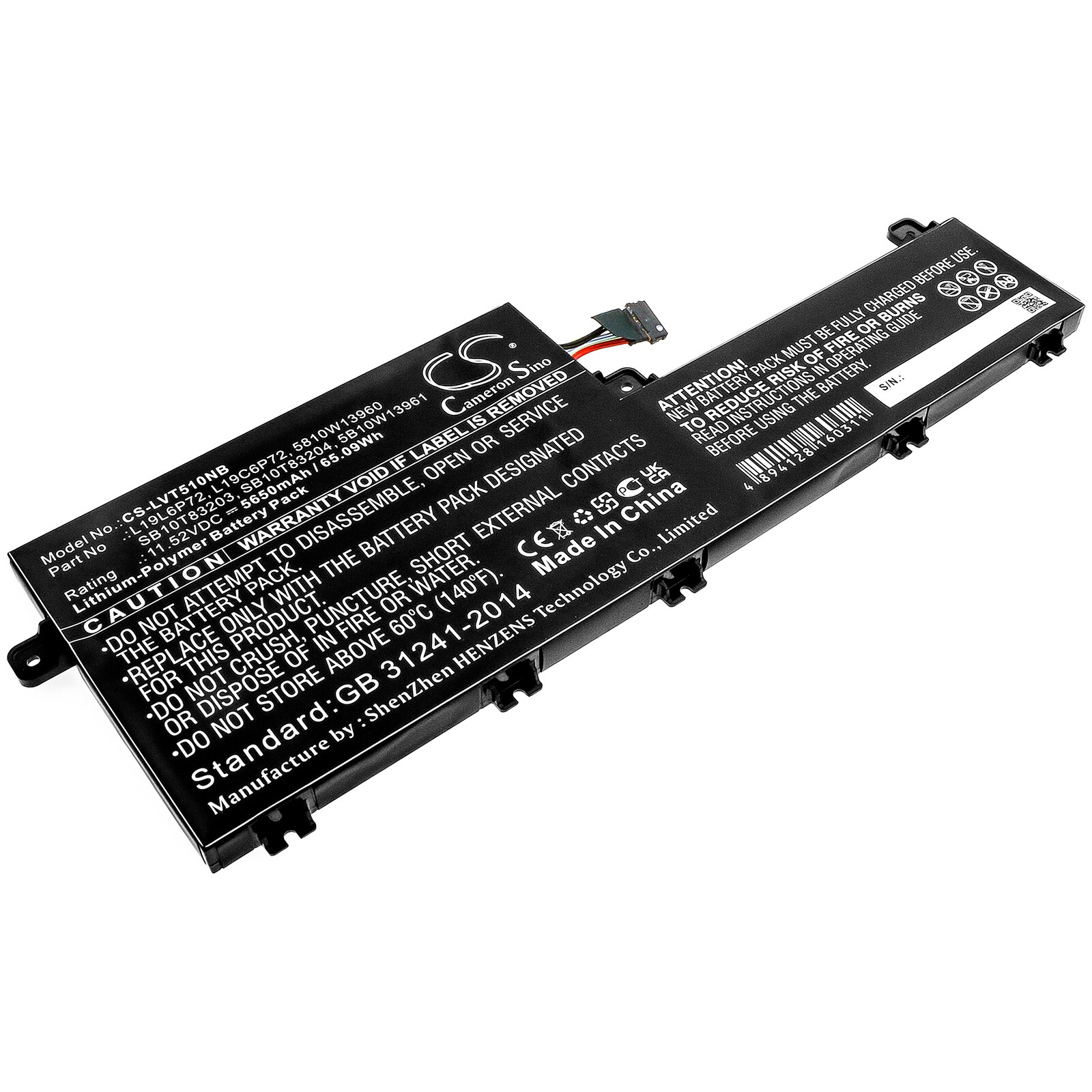 Batteri til bærbar PC for Lenovo ThinkPad T15p, ThinkPad P15v