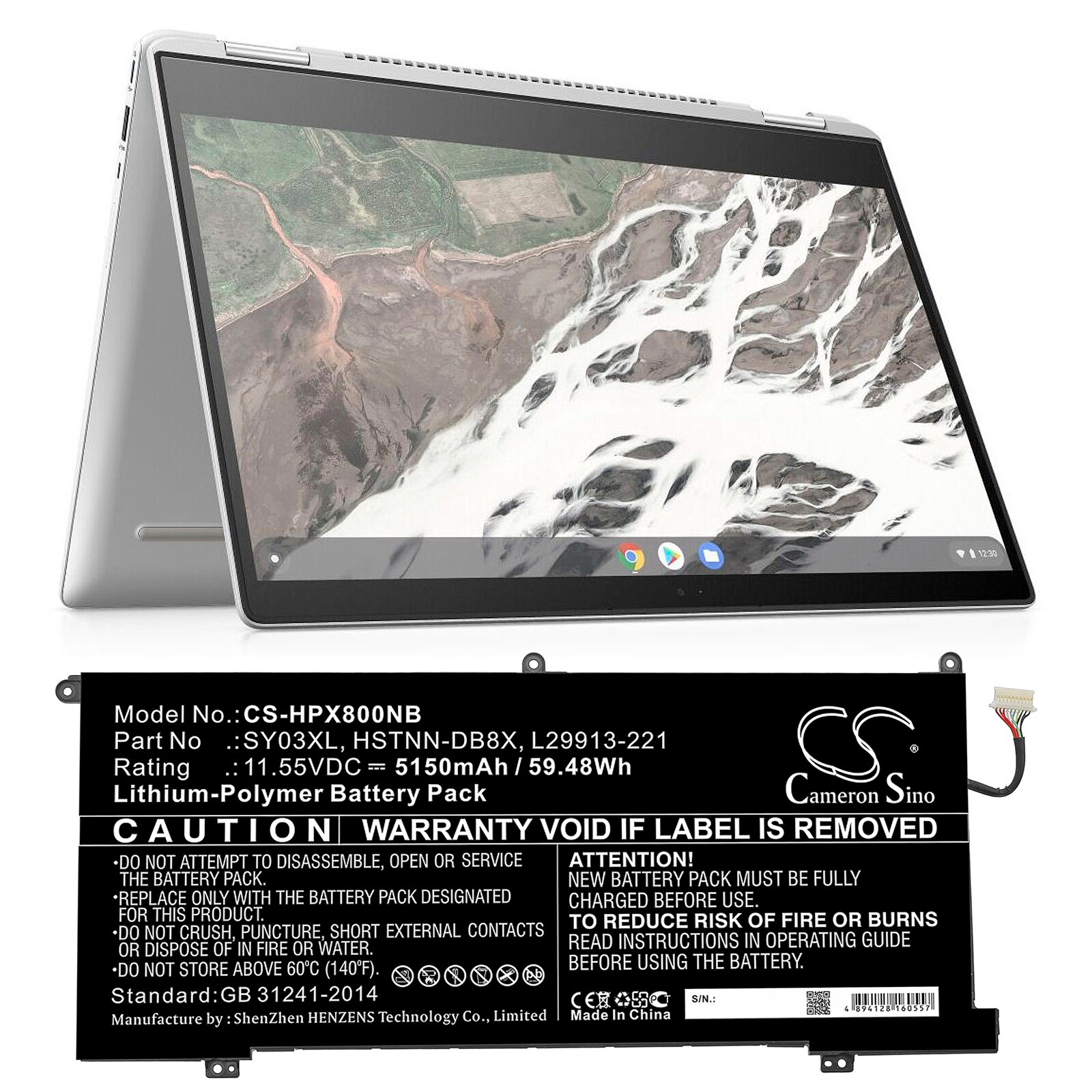 Batteri til bærbar PC for HP Chromebook X360 14 G1, Chromebook X360 14-DA og andre