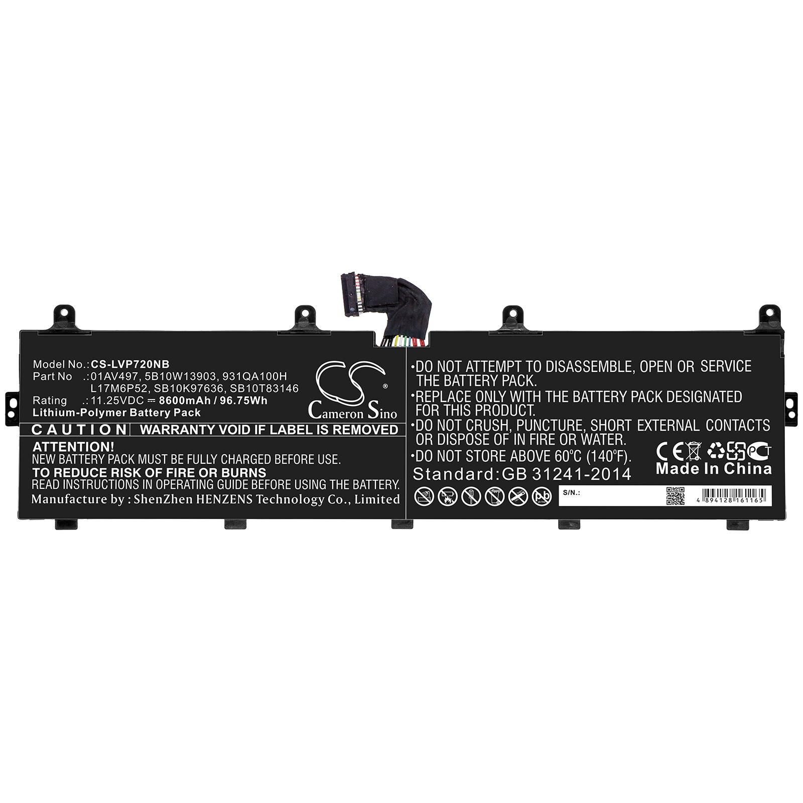 Batteri til bærbar PC for Lenovo ThinkPad P72, ThinkPad P72 (20MB002UGE) og andre.