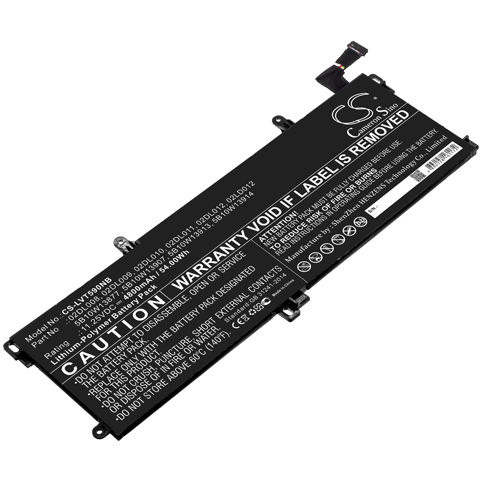 Batteri til bærbar PC for Lenovo ThinkPad T590, ThinkPad T15 og andre.
