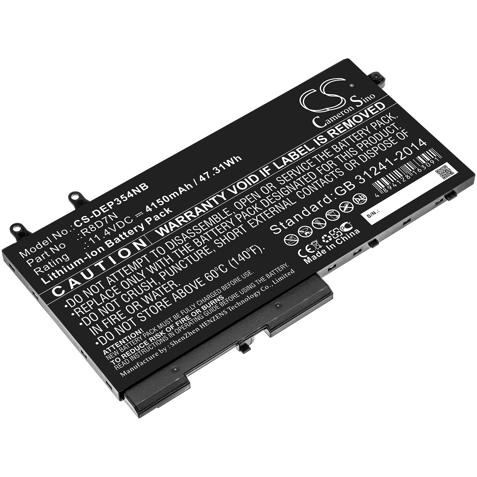 Batteri til bærbar PC for DELL Precision 15 3540, Inspiron 7591 og andre.