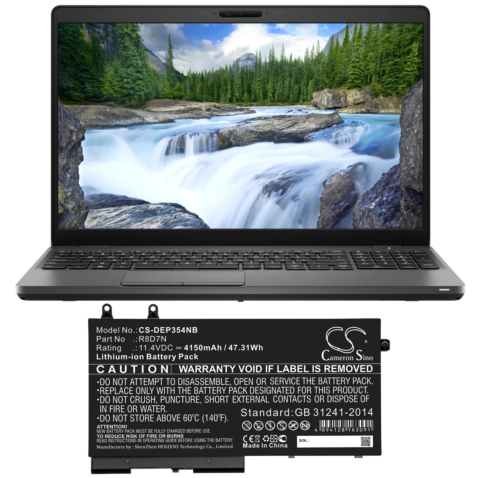 Batteri til bærbar PC for DELL Precision 15 3540, Inspiron 7591 og andre.