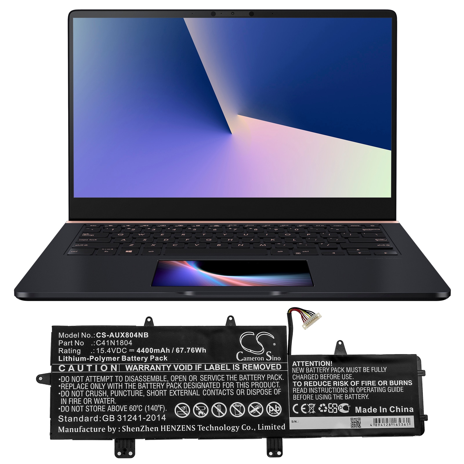Batteri til bærbar PC for Asus ZenBook Pro 14 UX450 og andre.