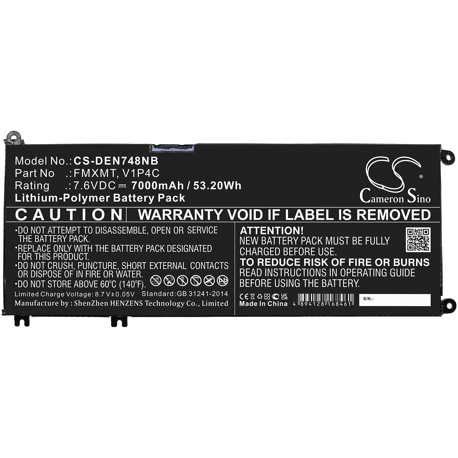 Batteri til bærbar PC for DELL Chromebook 13 3380-6TXJ4 og andre