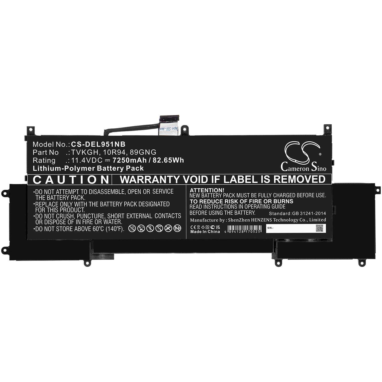 Batteri til bærbar PC for DELL Latitude 9510 2-i-1