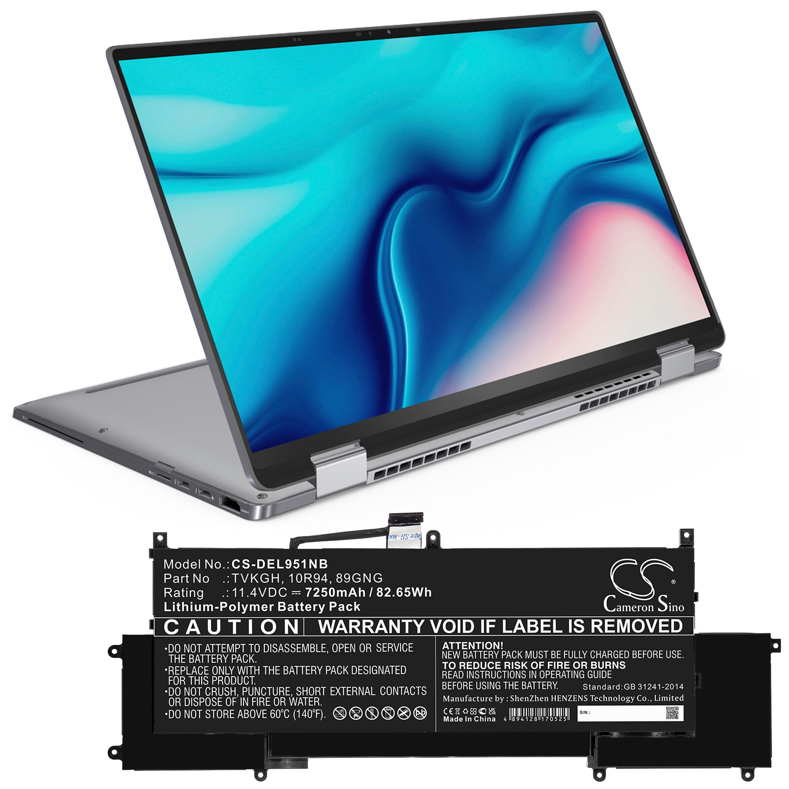 Batteri til bærbar PC for DELL Latitude 9510 2-i-1