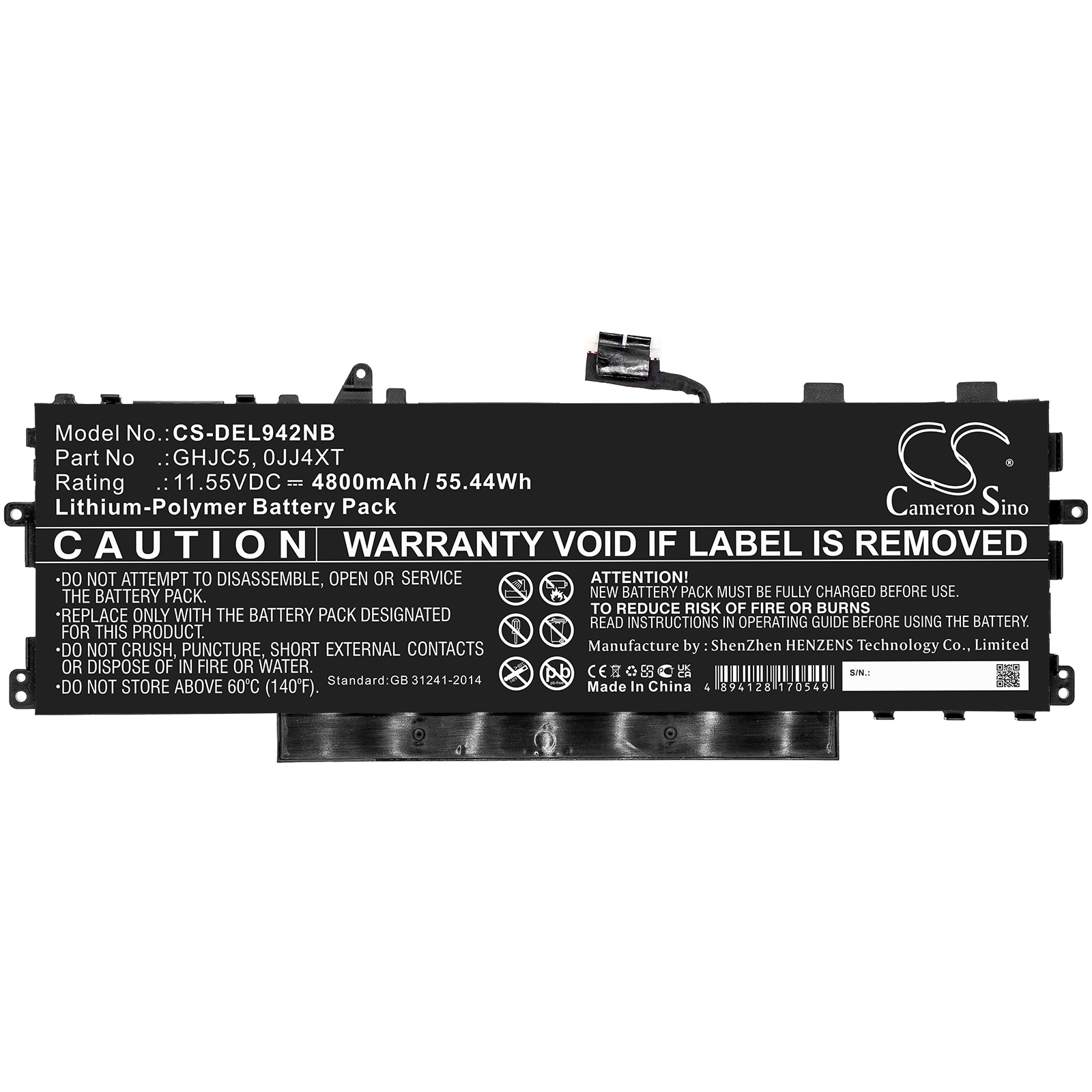 Batteri til bærbar PC for DELL Latitude 9420 2-i-1