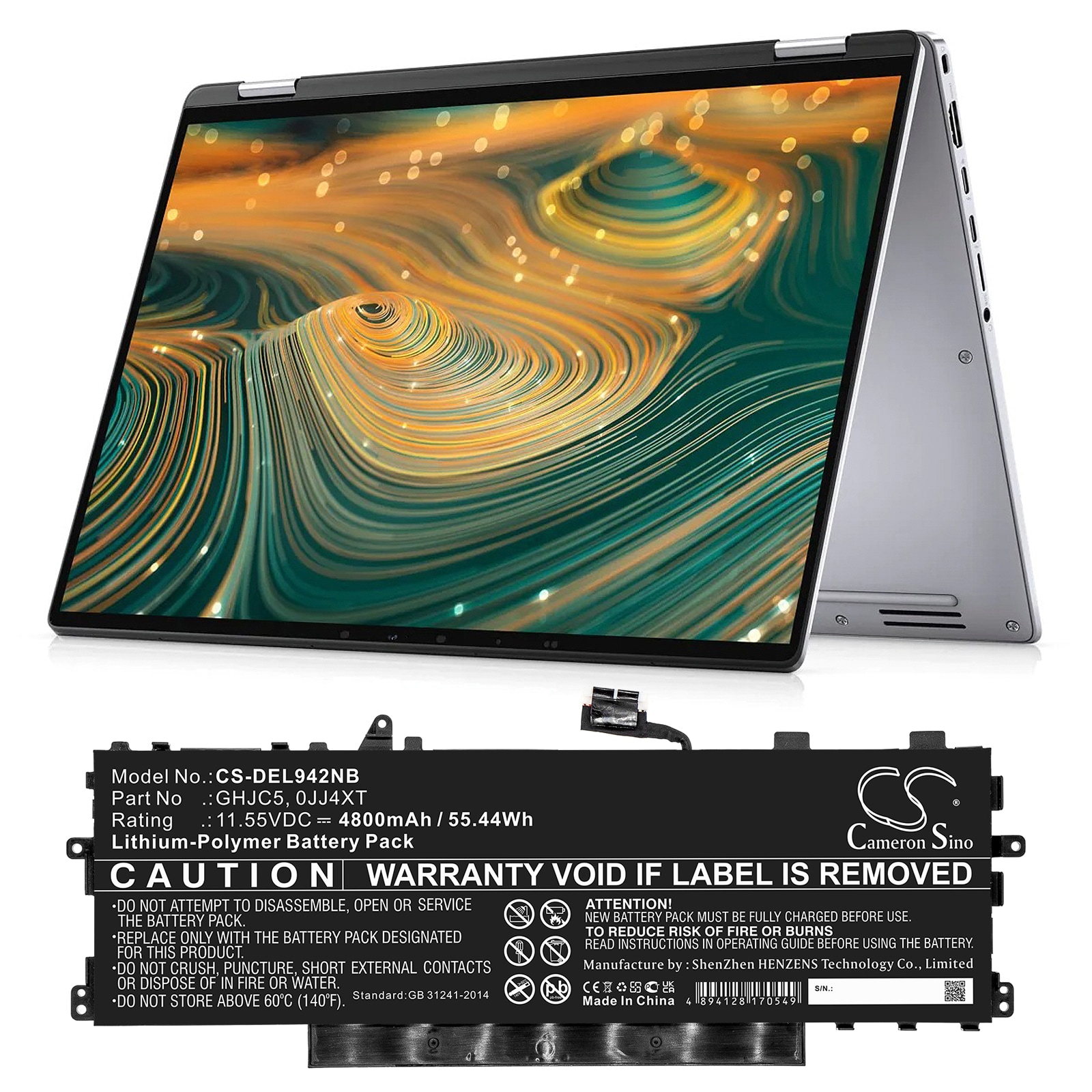 Batteri til bærbar PC for DELL Latitude 9420 2-i-1