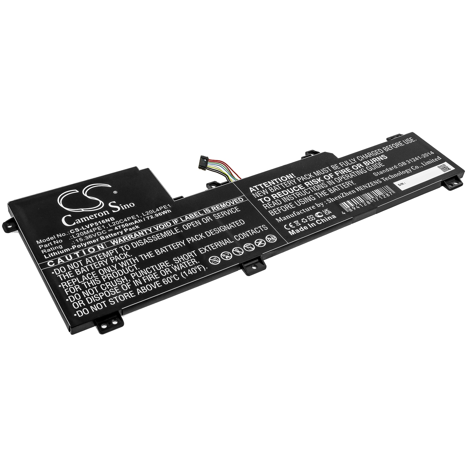 Batteri til bærbar PC for Lenovo IdeaPad 5 Pro, IdeaPad 5 Pro-16IHU6 og andre.