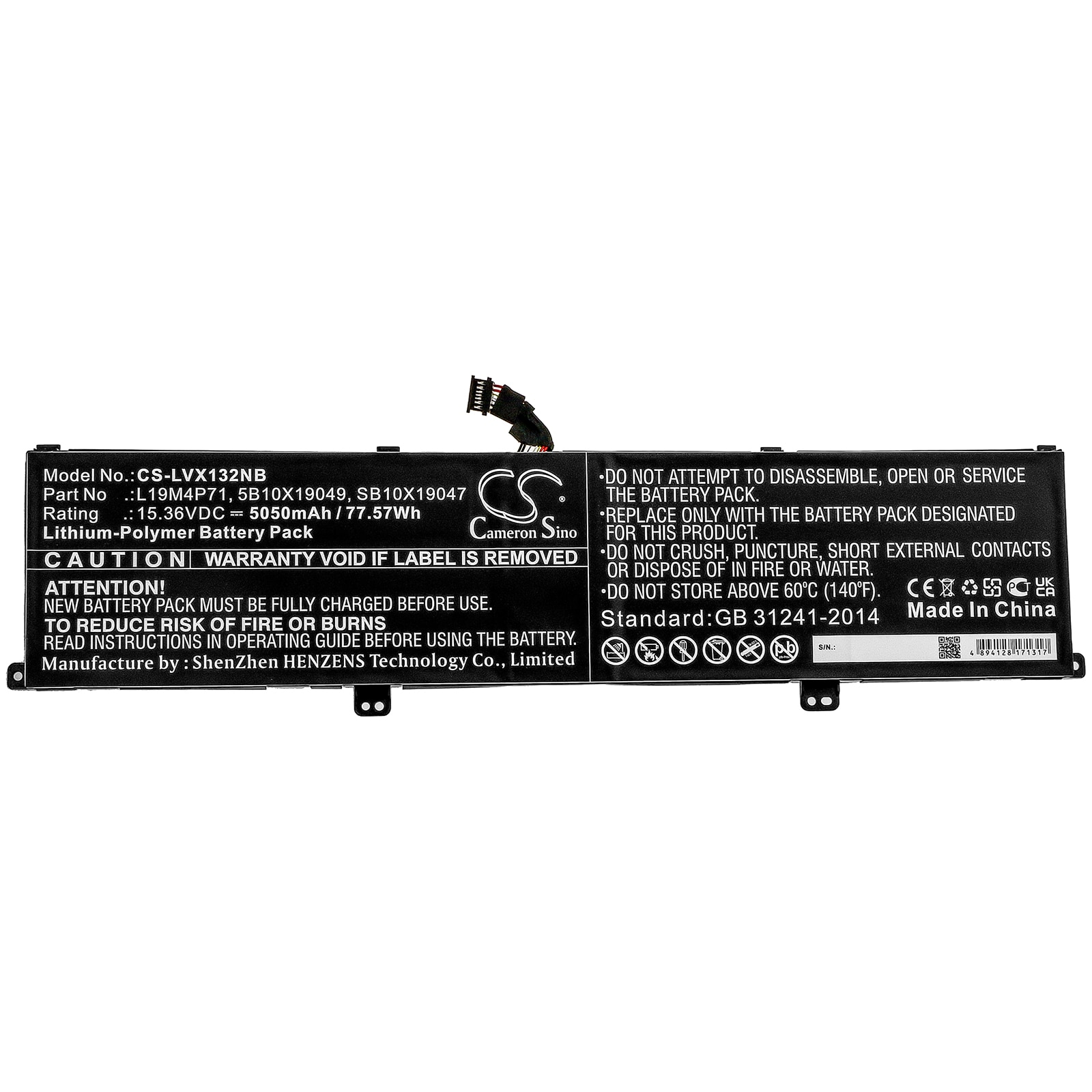 Batteri til bærbar PC for Lenovo ThinkPad X1 Extreme Gen 3 og andre.