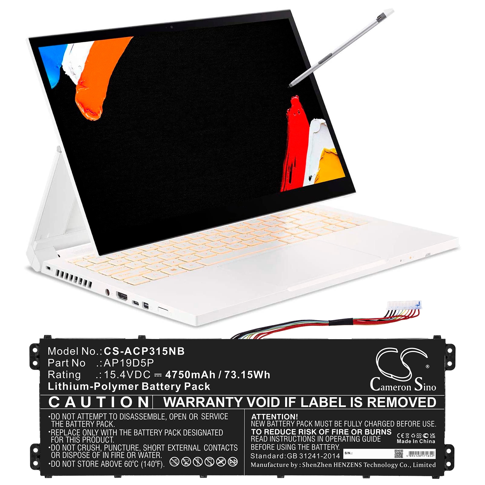 Batteri til bærbar PC for Acer Conceptd 3 Cn315-72g-70p5 og andre