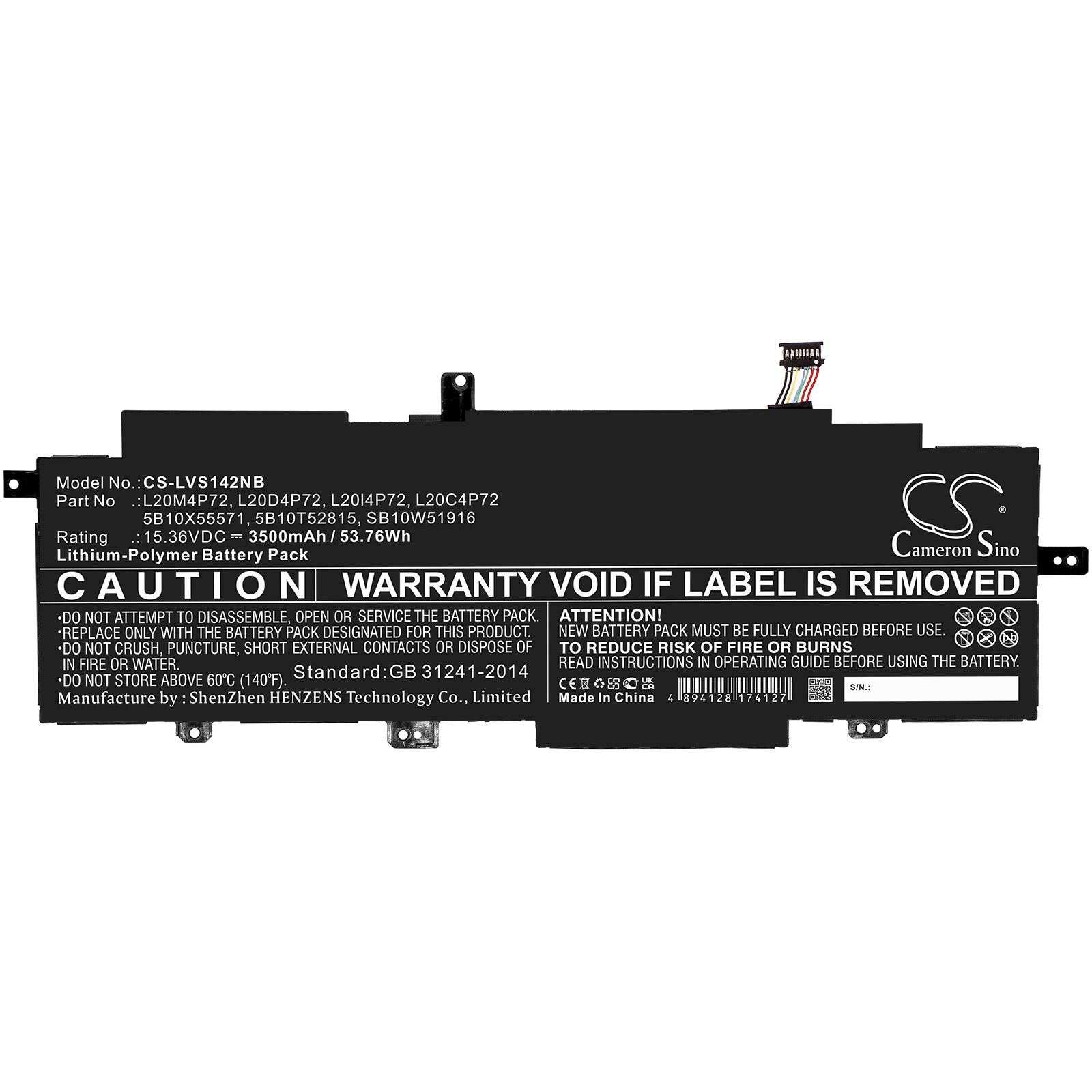 Batteri til bærbar PC for Lenovo ThinkPad T14s Gen 2, ThinkPad X13 Gen 2 og andre.