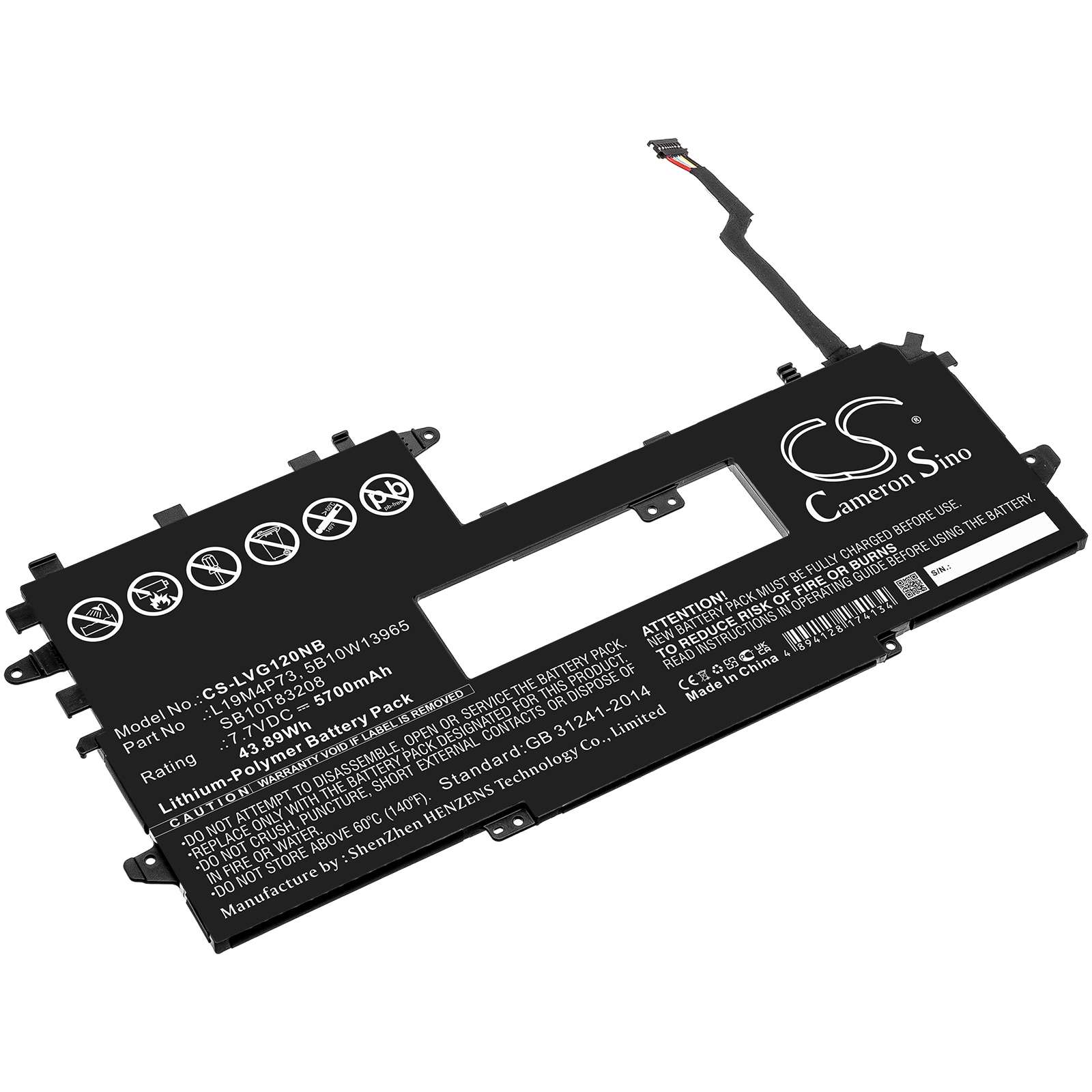 Batteri til bærbar PC for Lenovo ThinkPad X1 Titanium Yoga Gen 1 20QA001QPB og andre.