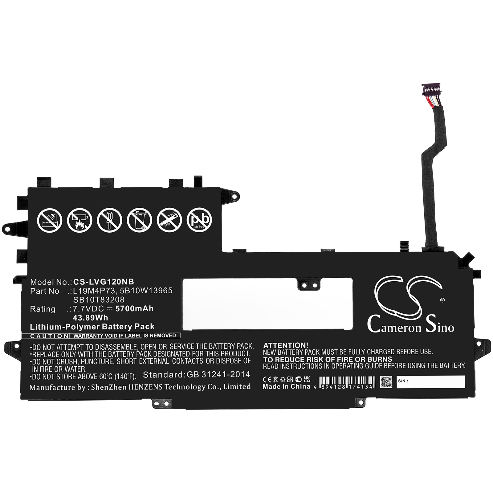 Batteri til bærbar PC for Lenovo ThinkPad X1 Titanium Yoga Gen 1 20QA001QPB og andre.