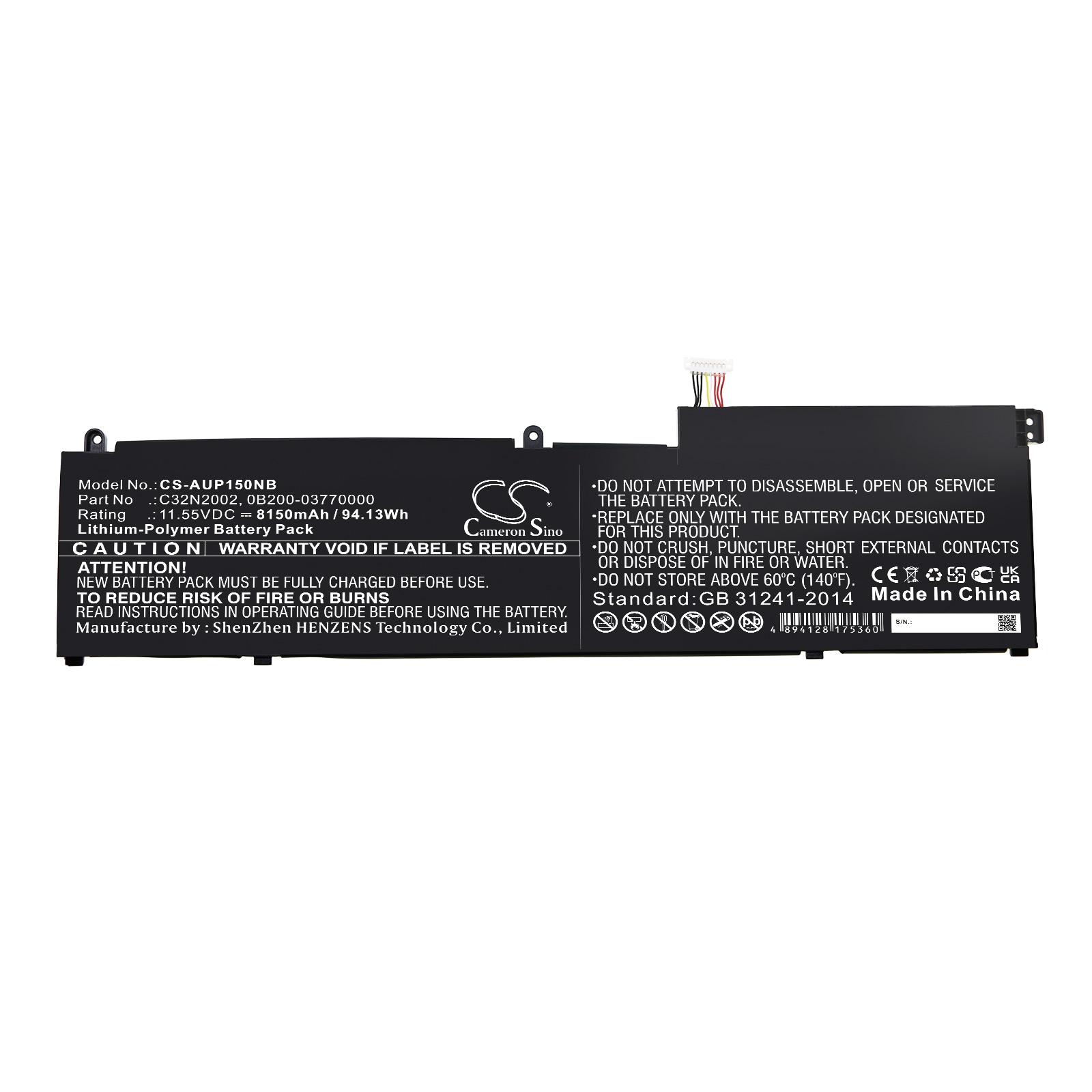 Batteri til bærbar PC for Asus ZenBook Pro 15 OLED UM535QE-KY195W og andre.