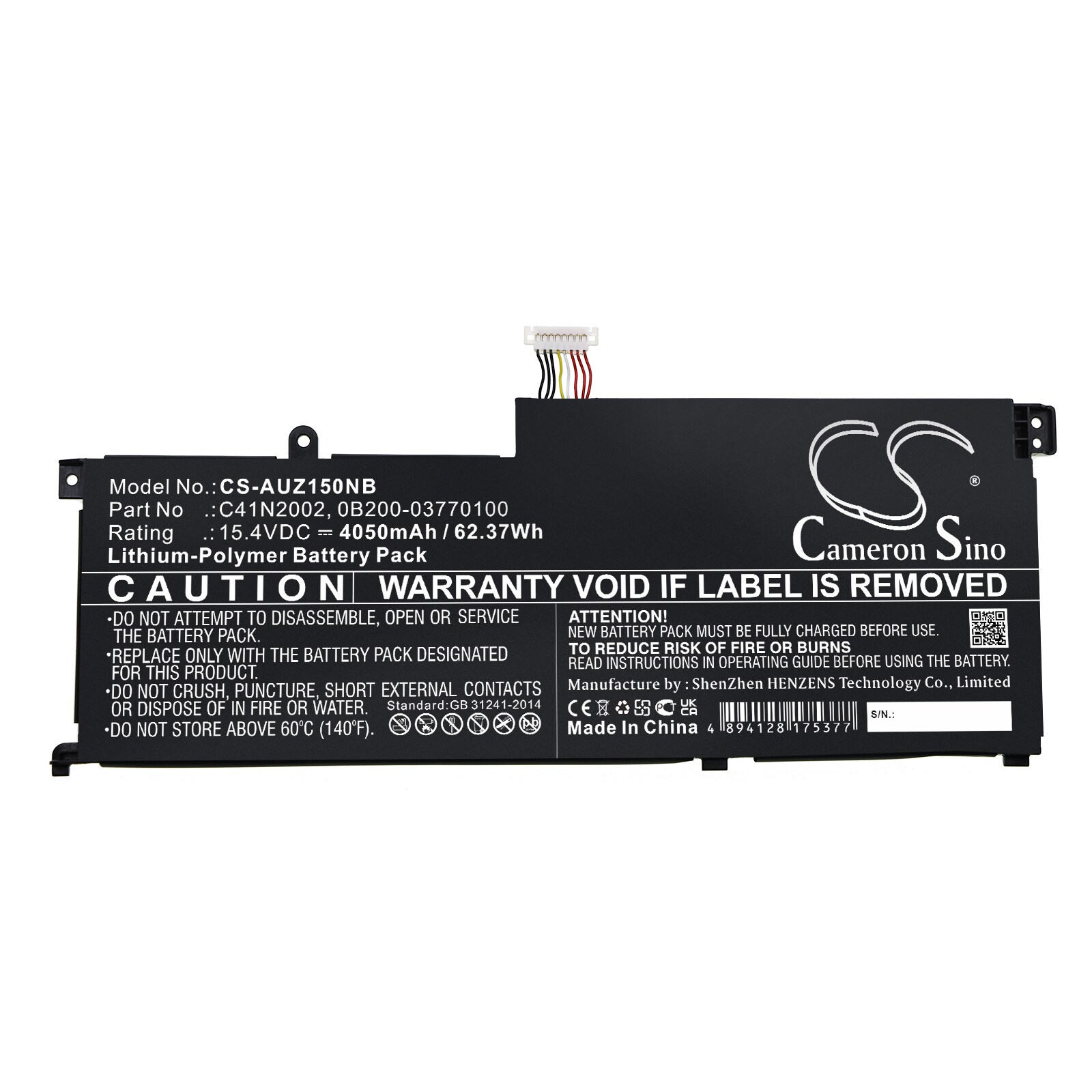 Batteri til bærbar PC for Asus ZenBook Pro 15 UX535LH-BN128R og andre.