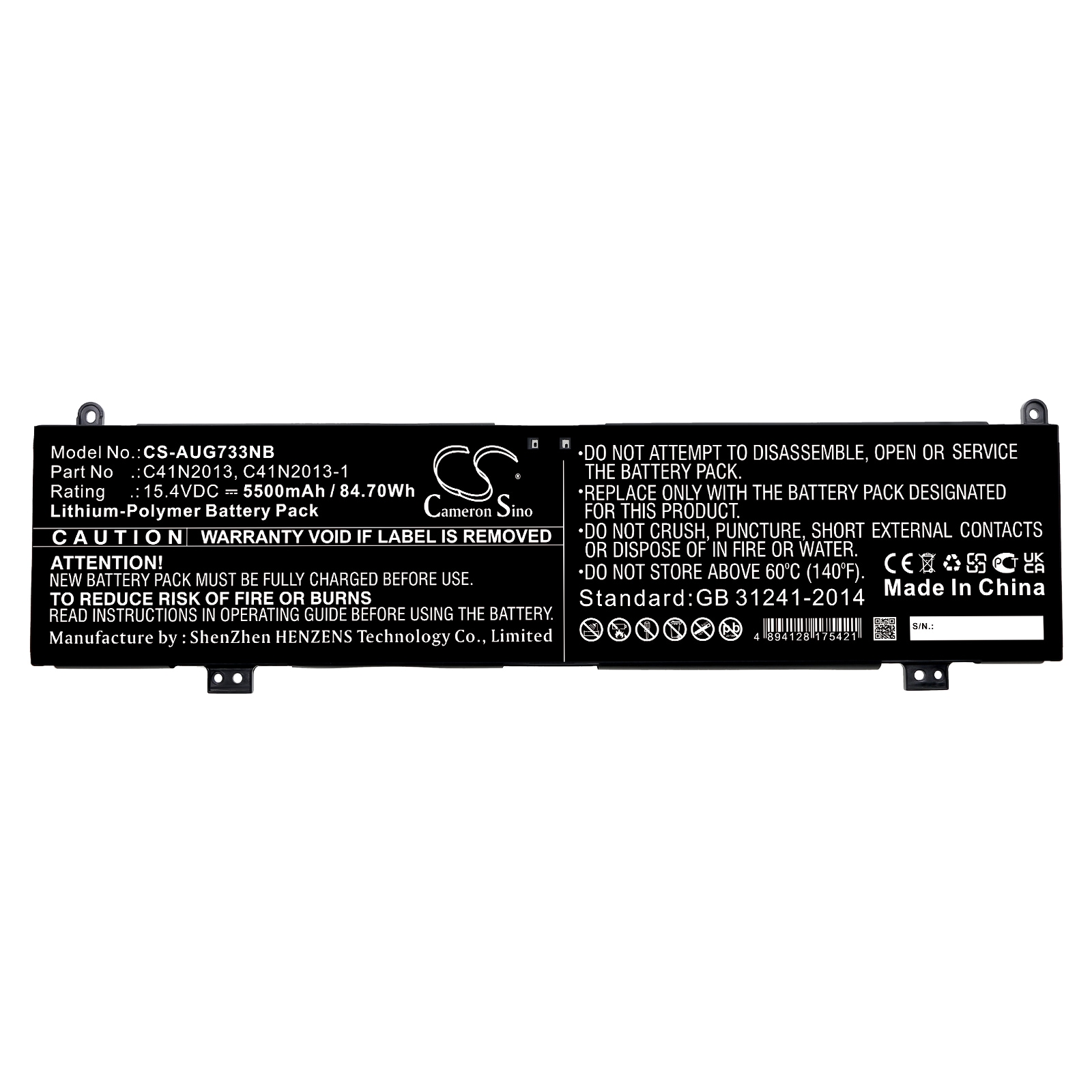 Batteri til bærbar PC for Asus ROG Strix SCAR 17 G733QR-HG061T og andre.