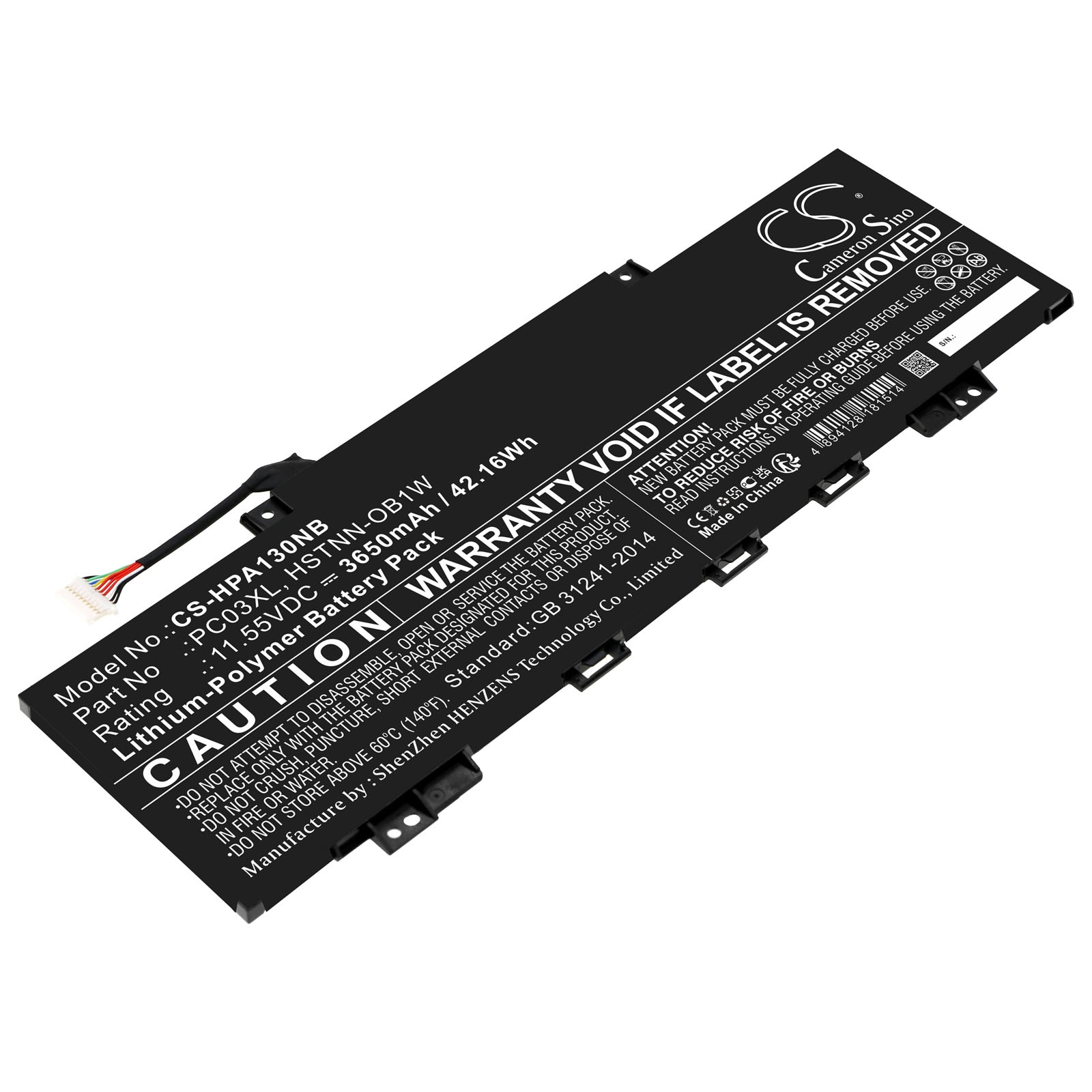 Batteri til bærbar PC for HP Pavilion Aero 13-be0141AU og andre