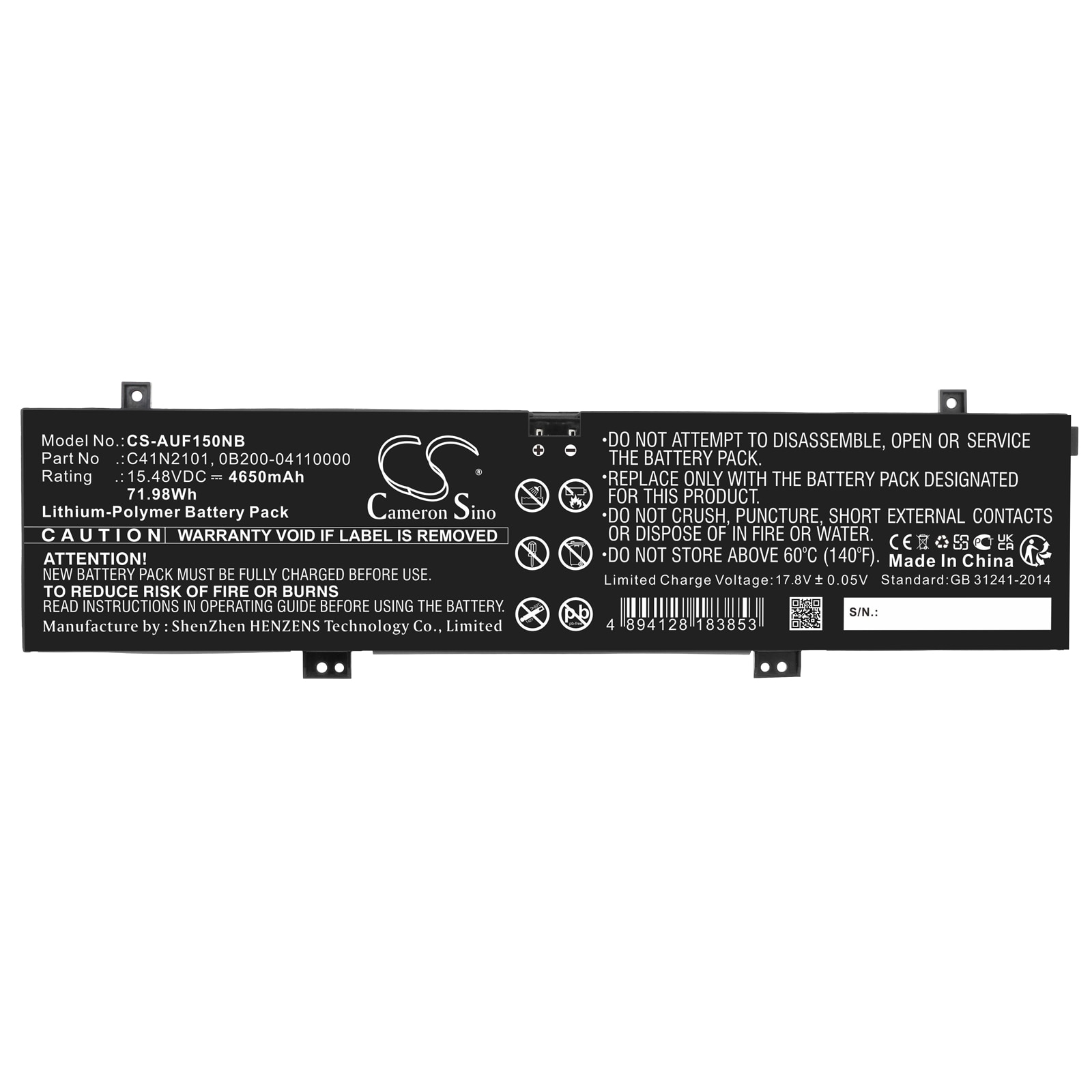 Batteri til bærbar PC for Asus TUF Dash F15 FX517ZE-HN046W og andre.