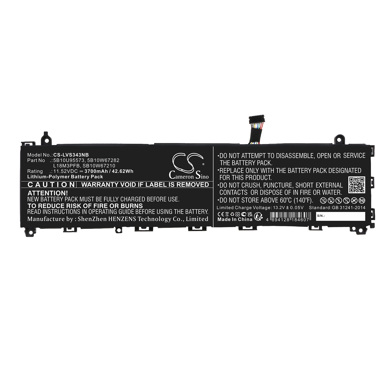 Batteri til bærbar PC for Lenovo IdeaPad S340-13IML og andre.