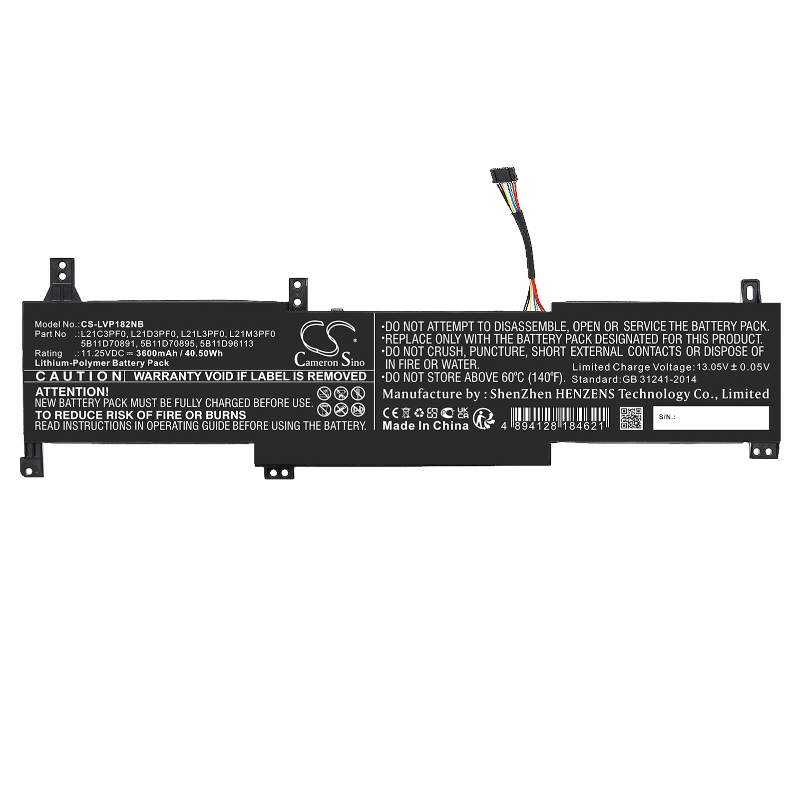Batteri til bærbar PC for Lenovo IdeaPad 1 15IJL7 82LX005DIN og andre.