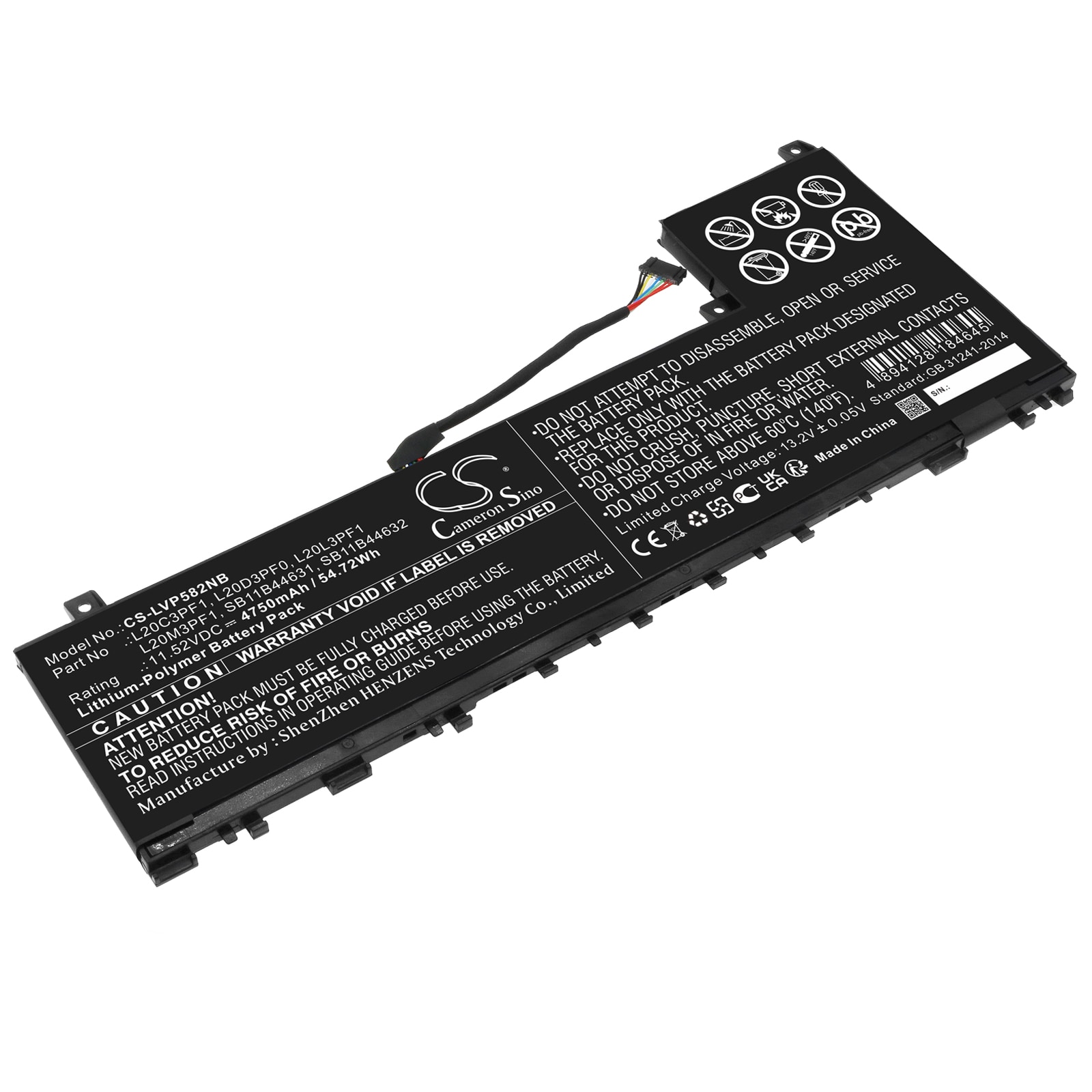 Batteri til bærbar PC for Lenovo IdeaPad 5 Pro 14ITL6-82L30004MX og andre.