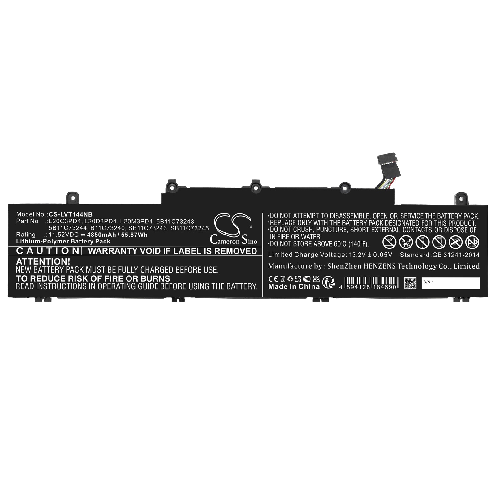 Batteri til bærbar PC for Lenovo ThinkPad E14 Gen 4(AMD)21EB0037GQ og andre.