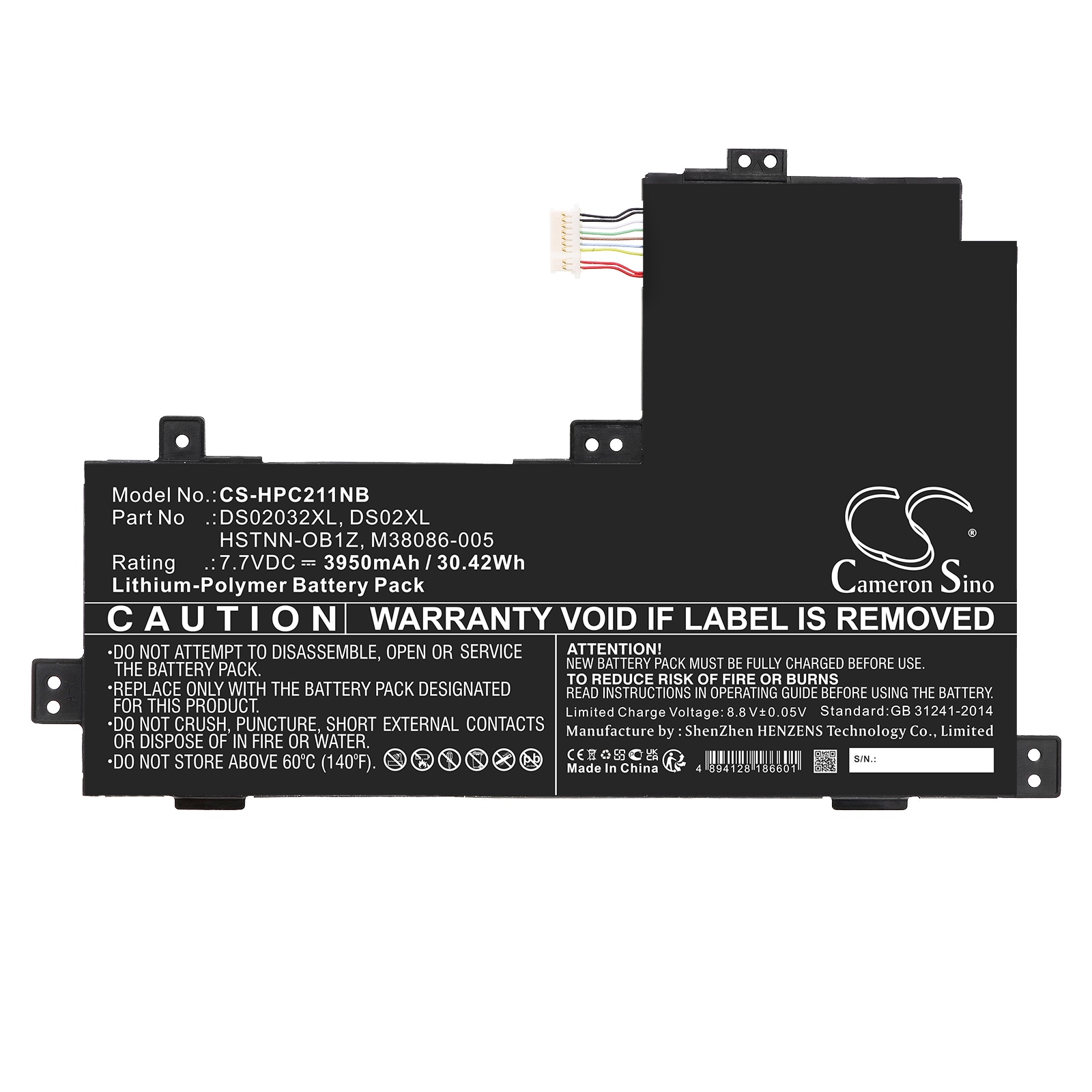 Batteri til bærbar PC for HP 40Q85UA, Chromebook X2 11-DA0013DX, 3G0N5UA og andre