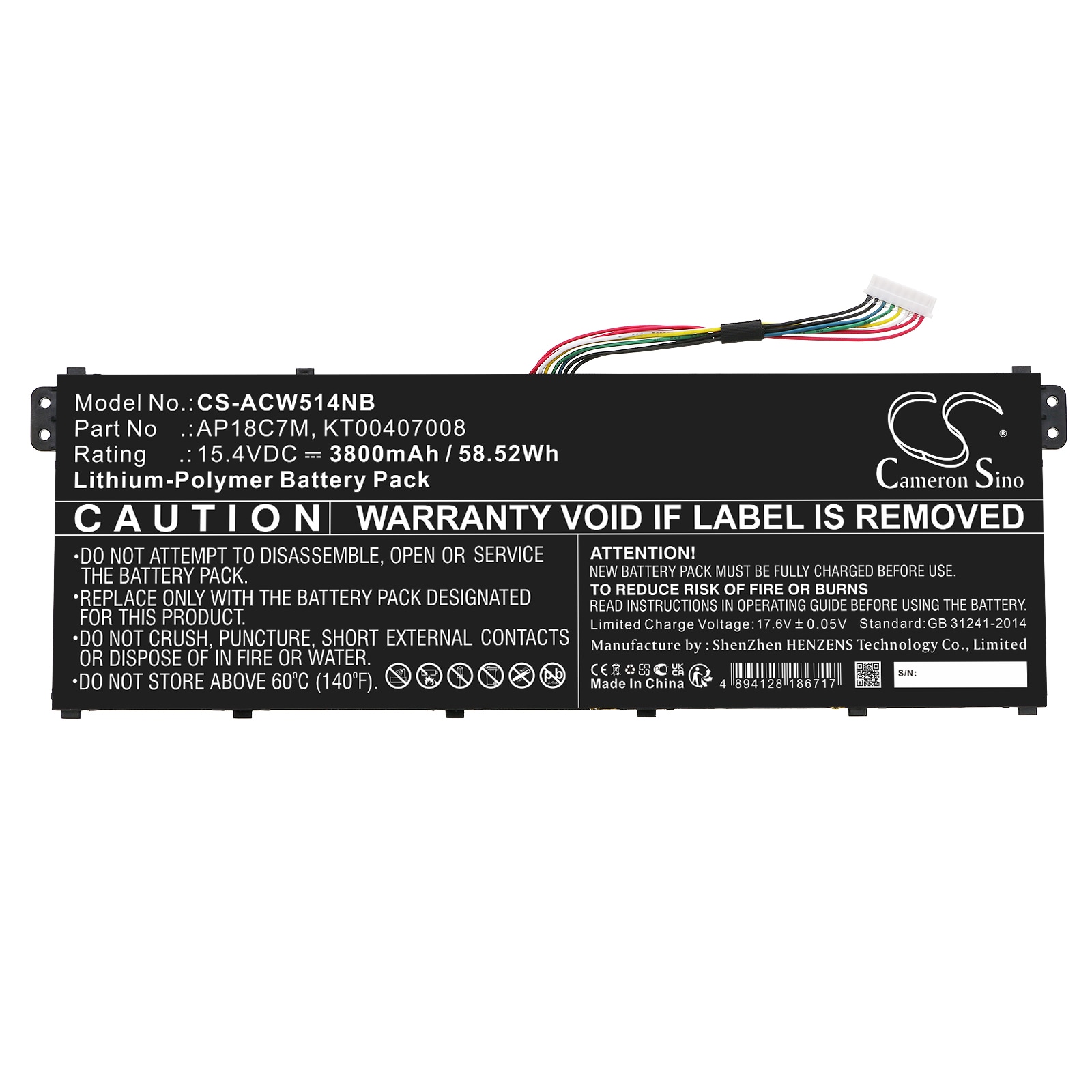 Batteri til bærbar PC for Acer Swift 5 SF514-54GT-595G og andre.