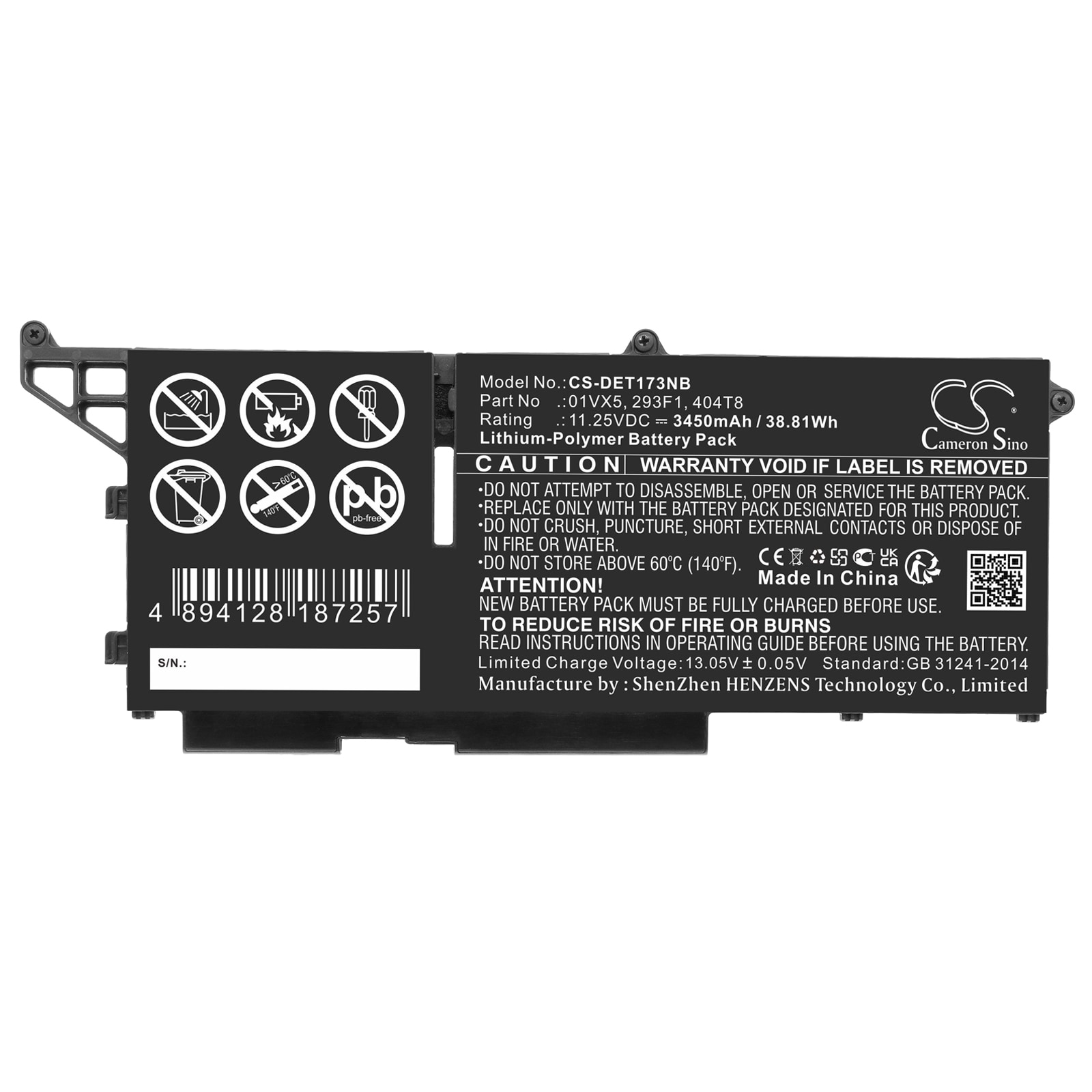 Batteri til bærbar PC for DELL Latitude 13 7330