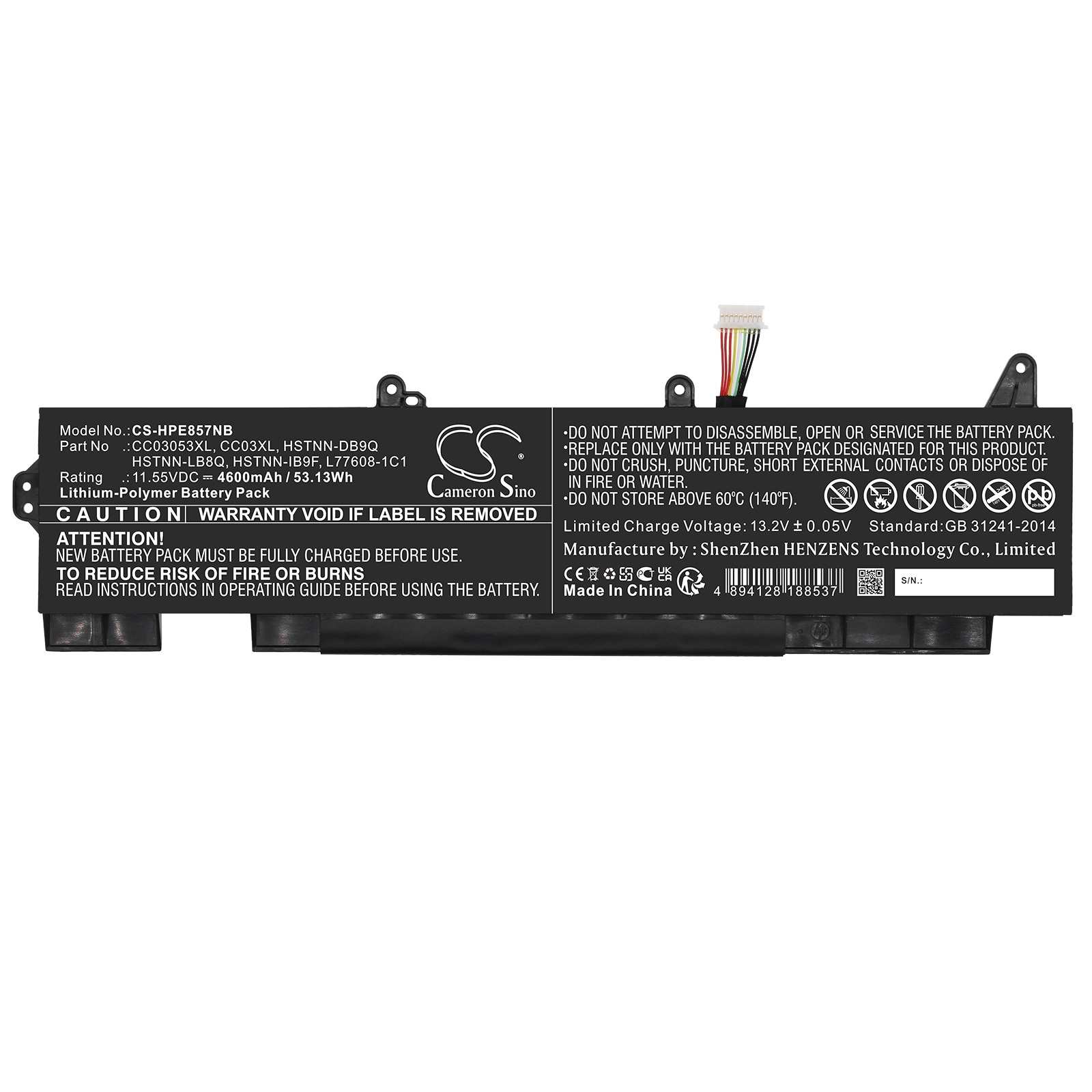 Batteri til bærbar PC for HP ZBook Firefly 15 G8 381M8Pa, EliteBook 850 G7 og andre