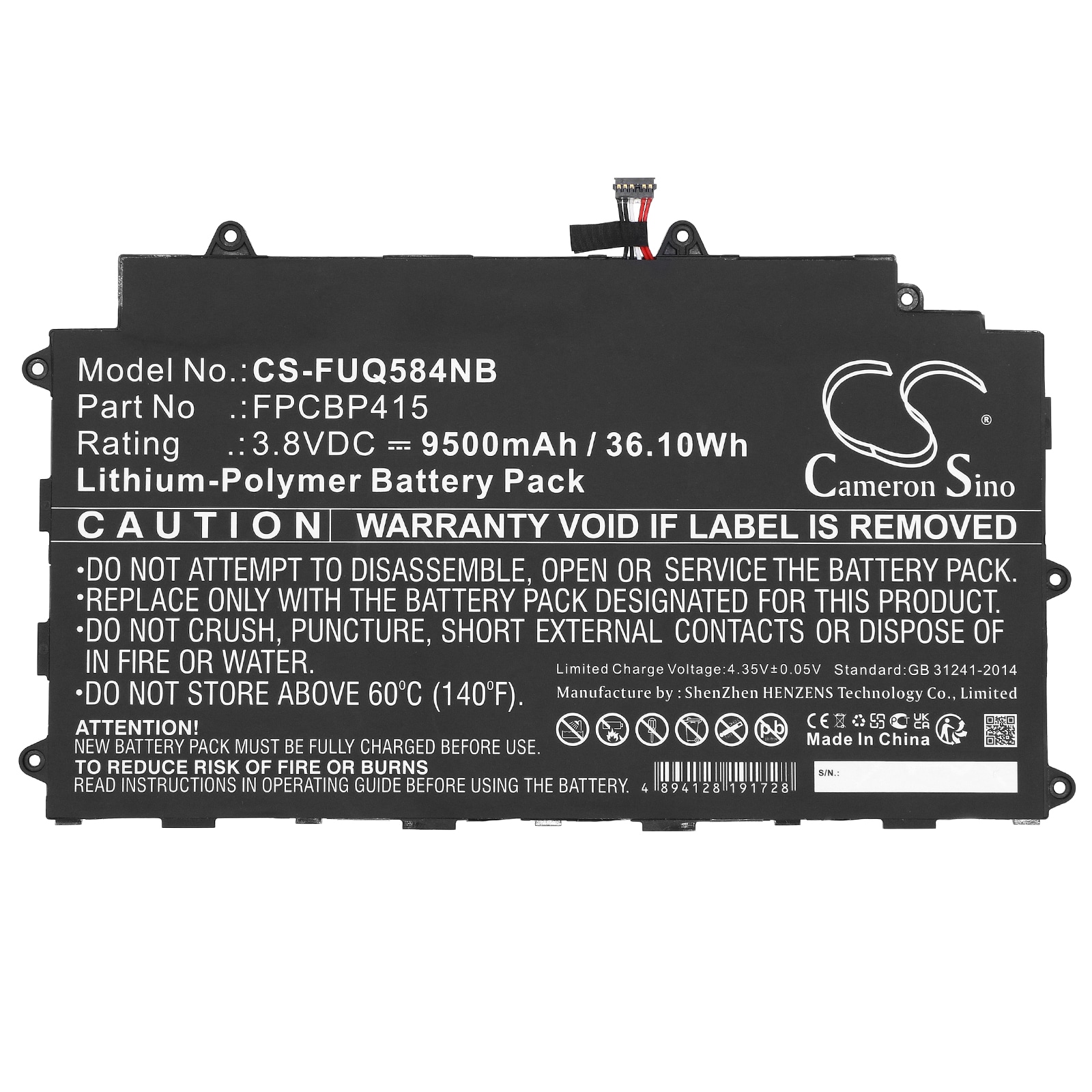 Batteri til bærbar PC for Fujitsu Stylistic Q584