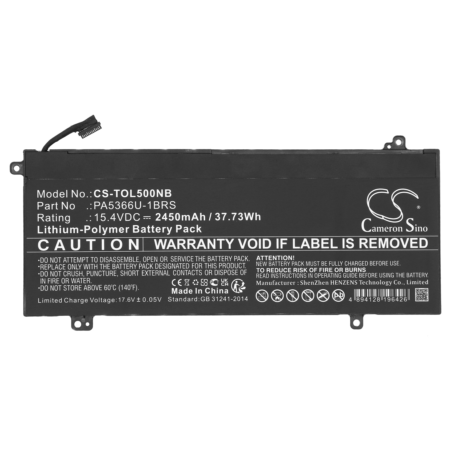 Batteri til bærbar PC for Toshiba Dynabook Satellite Pro L50 og andre.