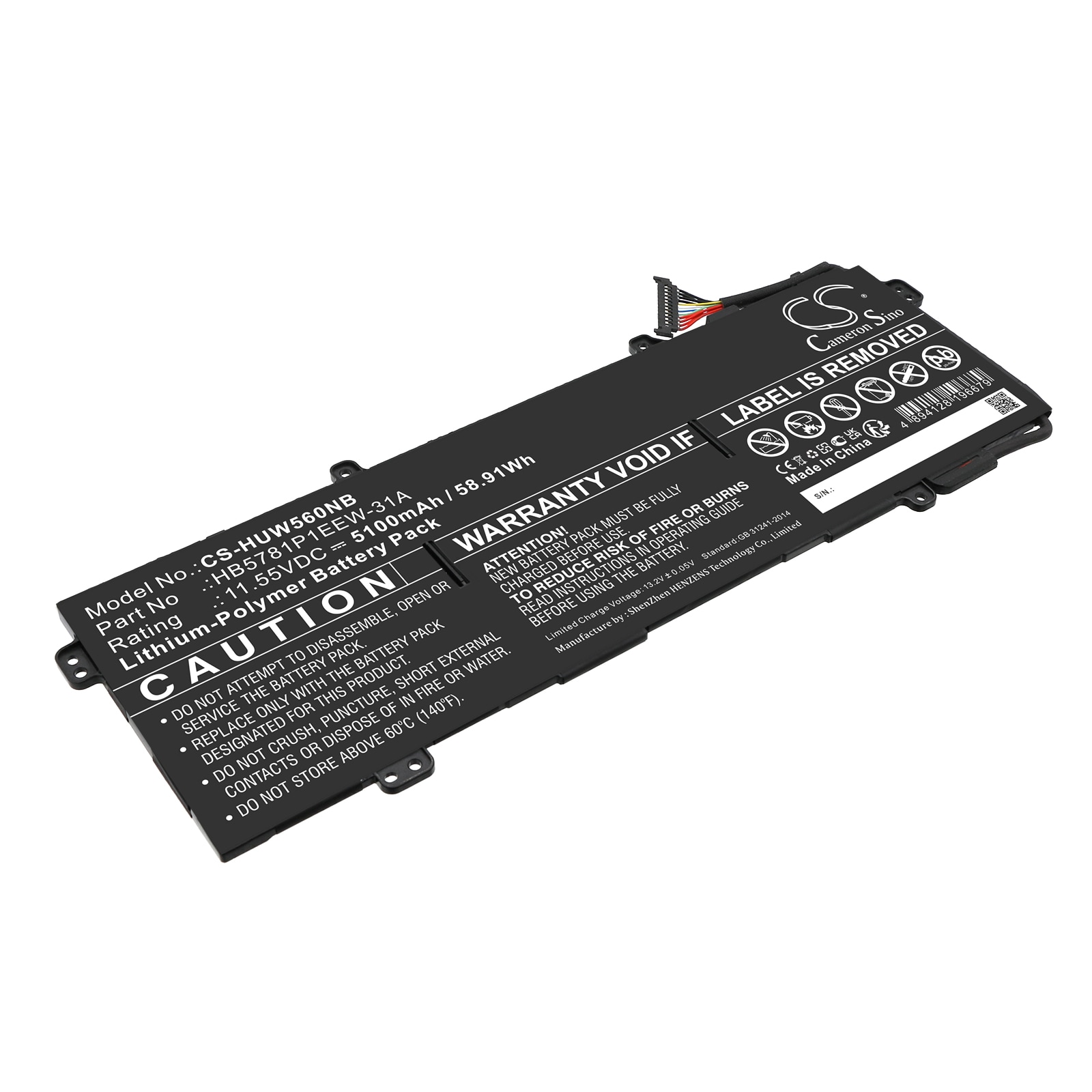 Batteri til bærbar PC for Huawei MateBook 13S I5 11300H, MateBook 14S I7 og andre.