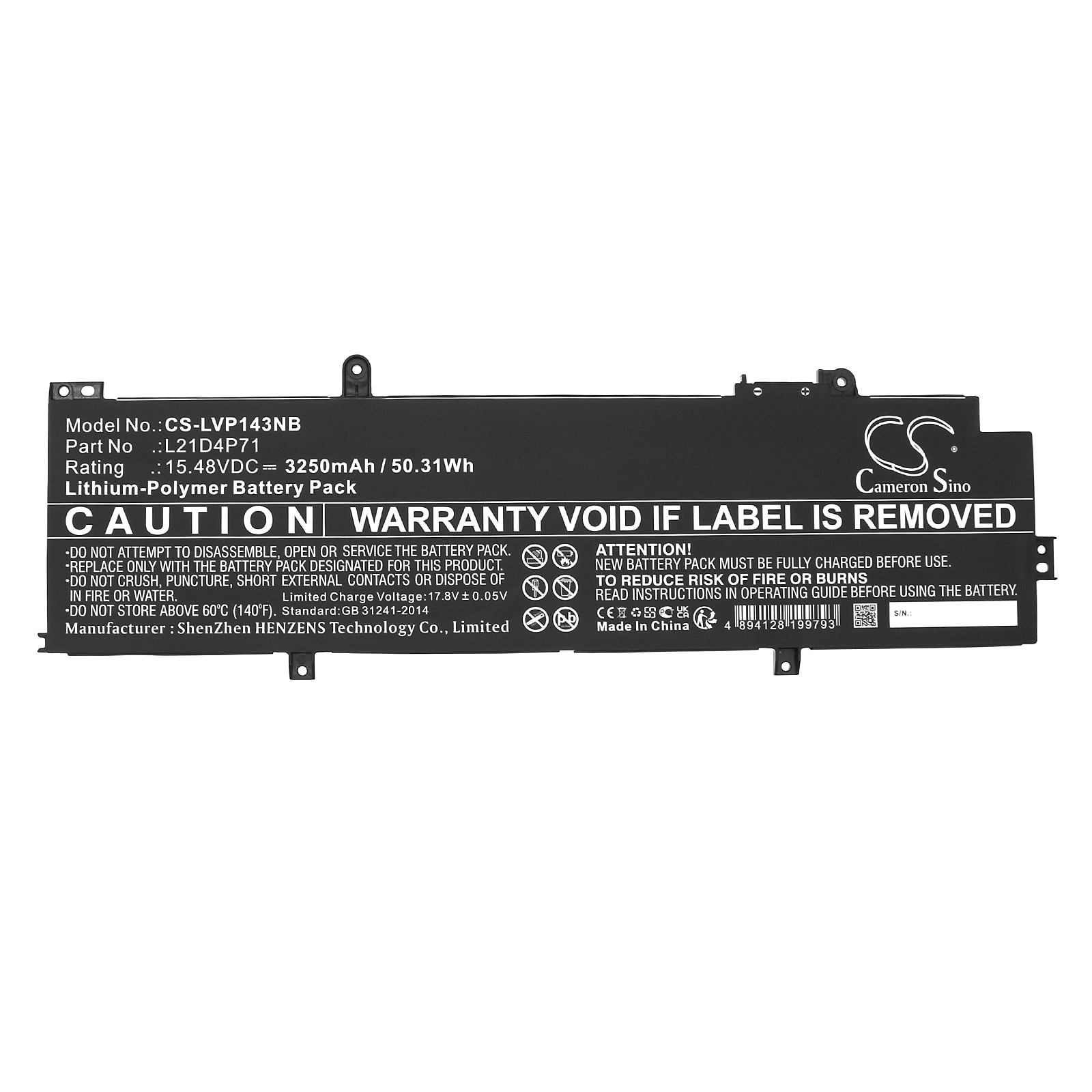 Batteri til bærbar PC for Lenovo ThinkPad P14s Gen 3 (AMD) 21J5000LMZ og andre.