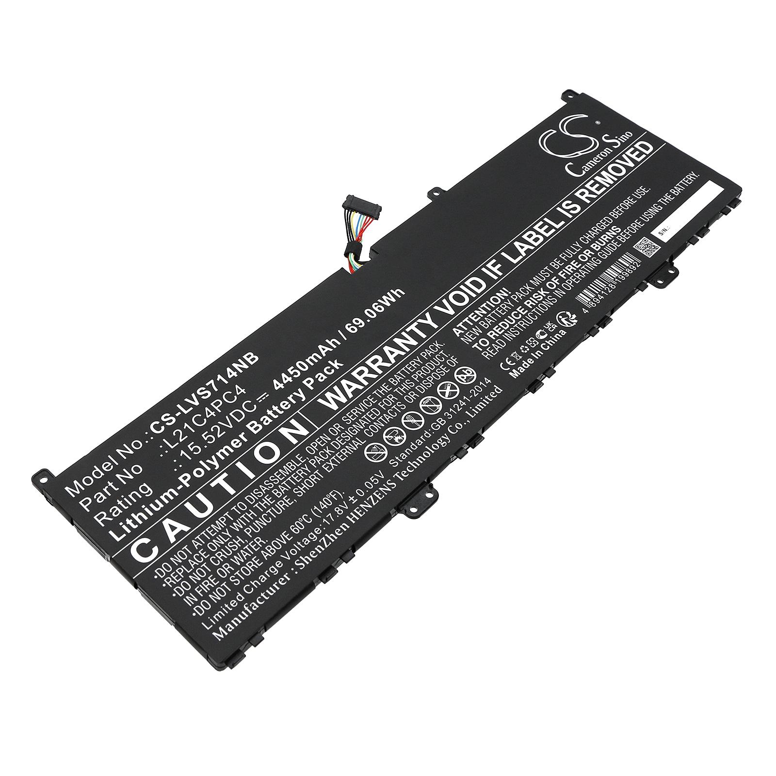 Batteri til bærbar PC for Lenovo Yoga Slim 7 ProX 14IAH7 82TK0076MX og andre.
