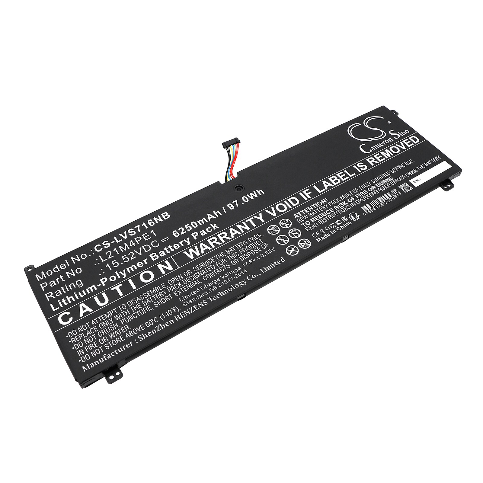 Batteri til bærbar PC for Lenovo Legion S7 16IAH7 82TF008SRK og andre.
