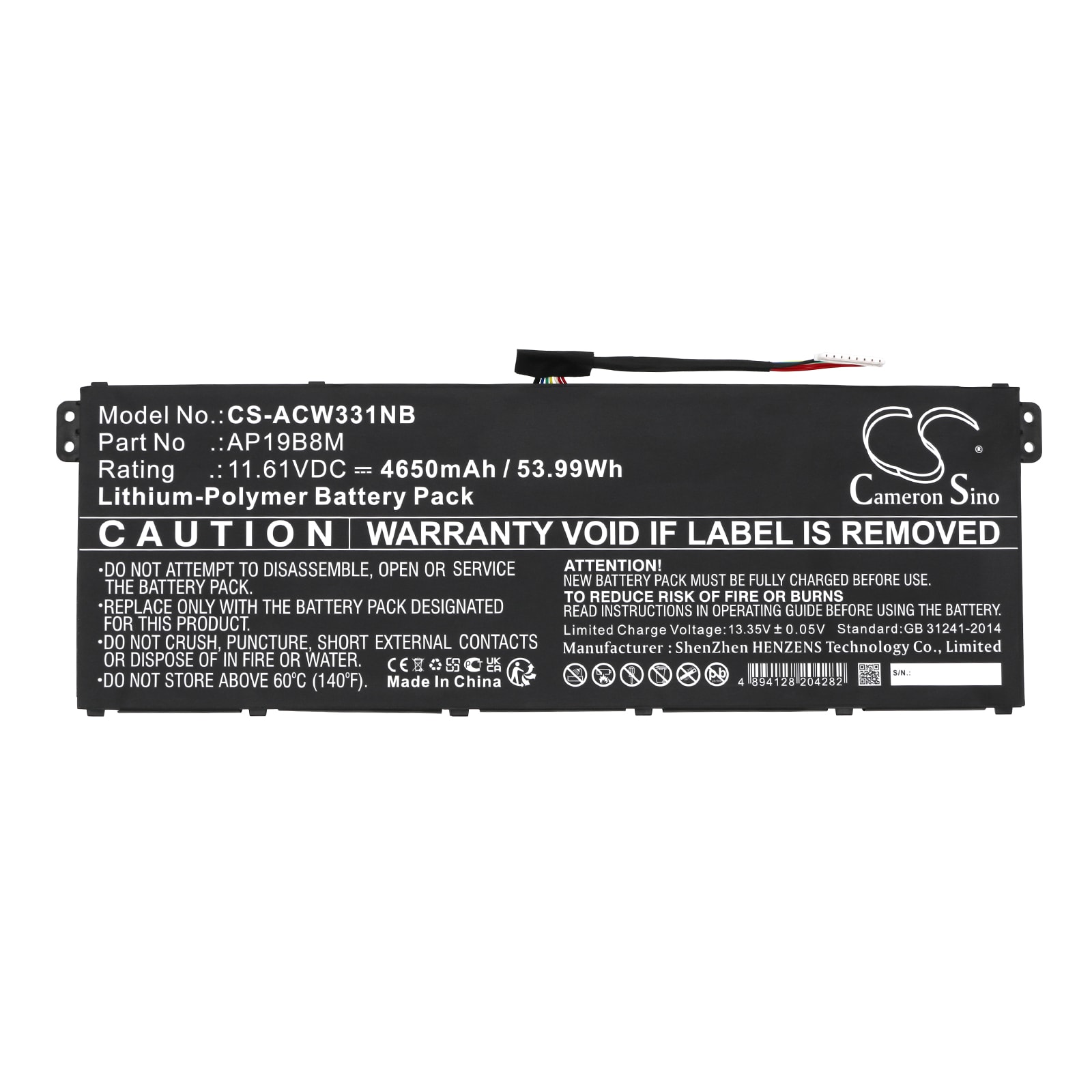 Batteri til bærbar PC for Acer Chromebook Spin 713 CP713-3W-57JX og andre