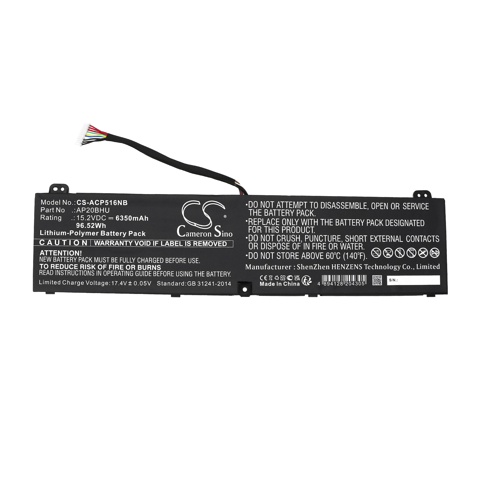 Batteri til bærbar PC for Acer Predator Triton 500 SE PT516-52s-72FE og andre