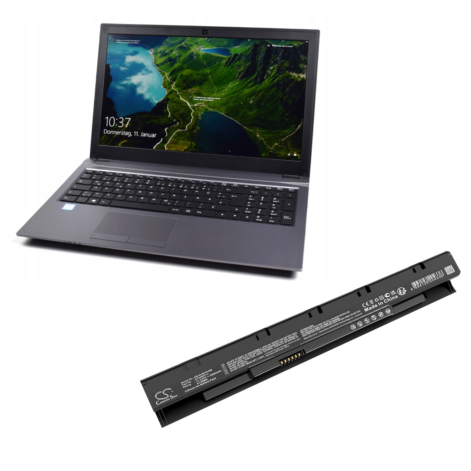Batteri til bærbar PC for Schenker Slim 15-L17 (N751WU), Slim 17-L17 (N770WU) og andre.