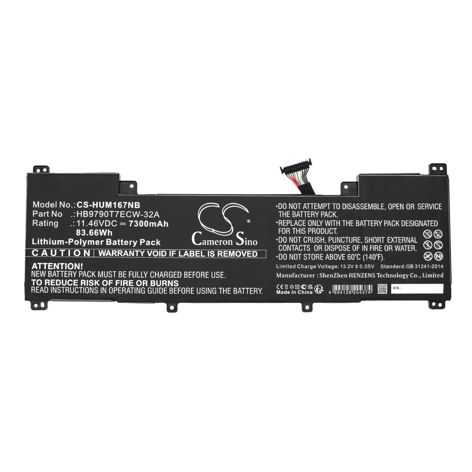 Batteri til bærbar PC for Huawei MateBook 16s i7, MateBook 16 CREM-WFD9 og andre.