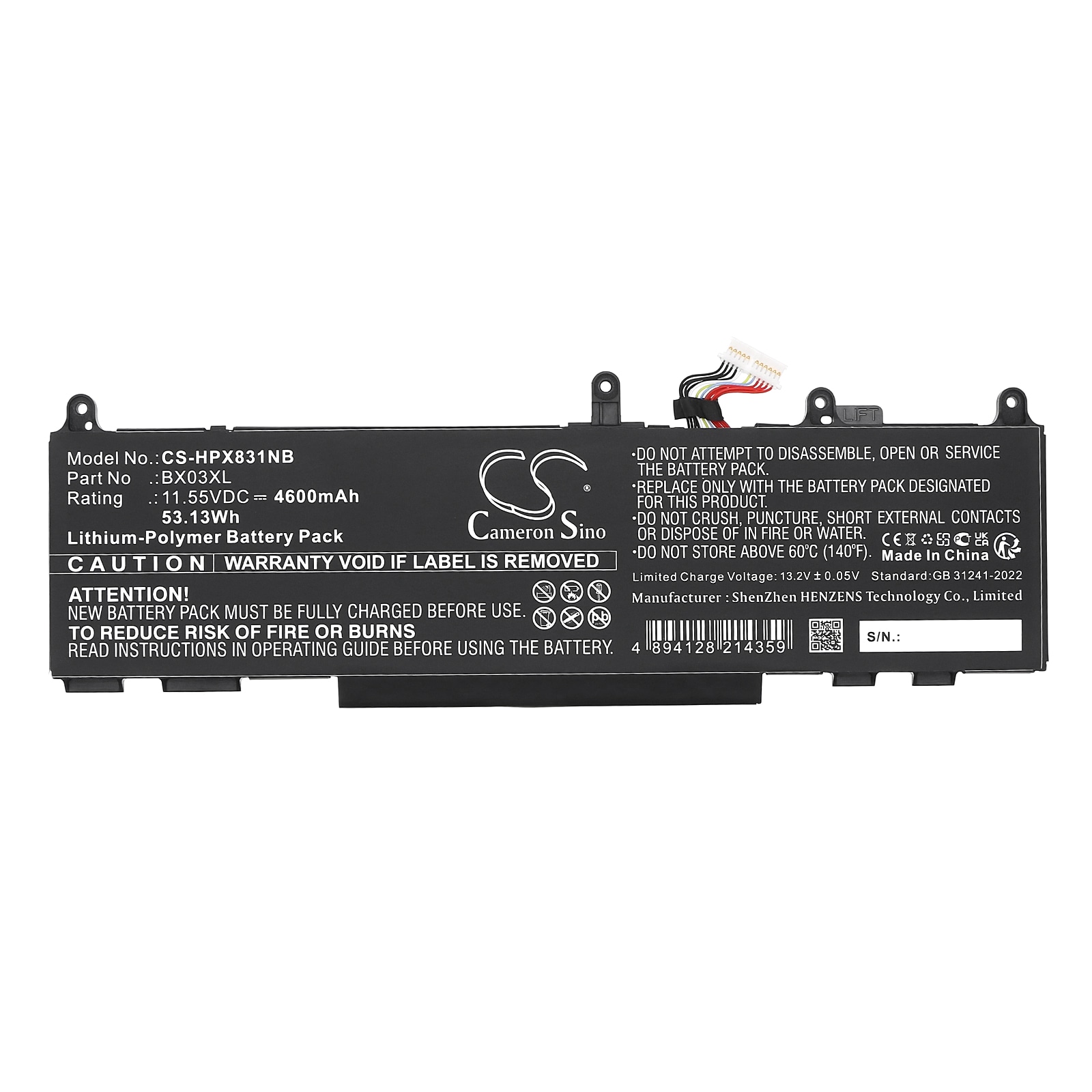 Batteri til bærbar PC for HP Elite X360 830 G11 2 In 1 og andre.